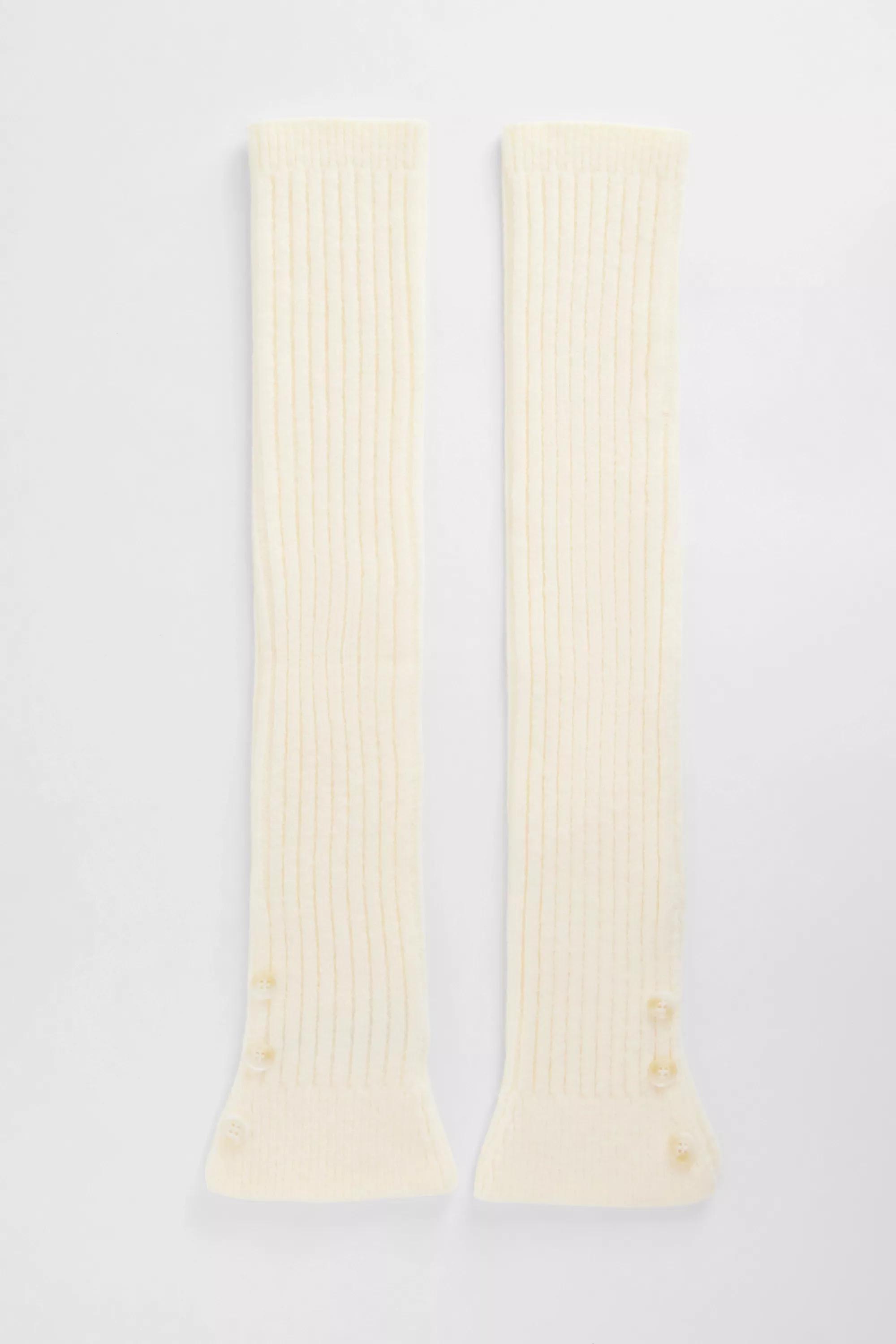 White Out From Under Inez Button Leg Warmers, IVRY, large image number 2