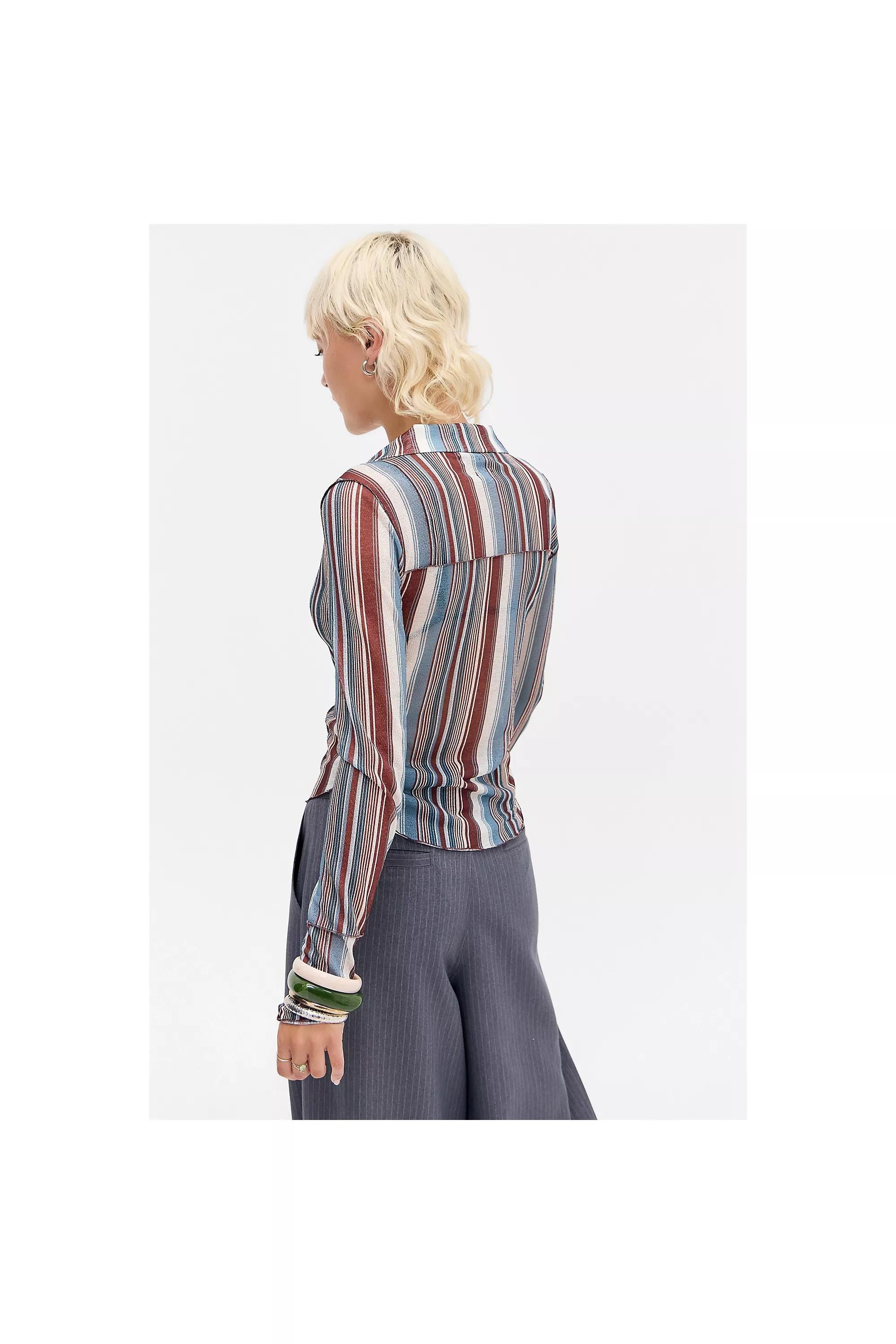 Multicolour Silence + Noise Milo Long Sleeve Shirt, , large image number 3