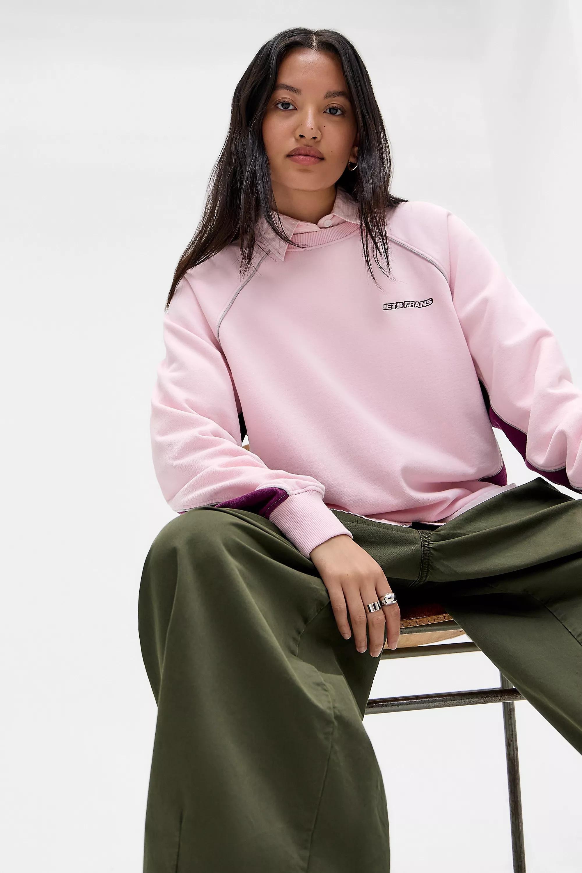 Pink iets frans... Harri Panelled Sweatshirt, PINK, large image number 1