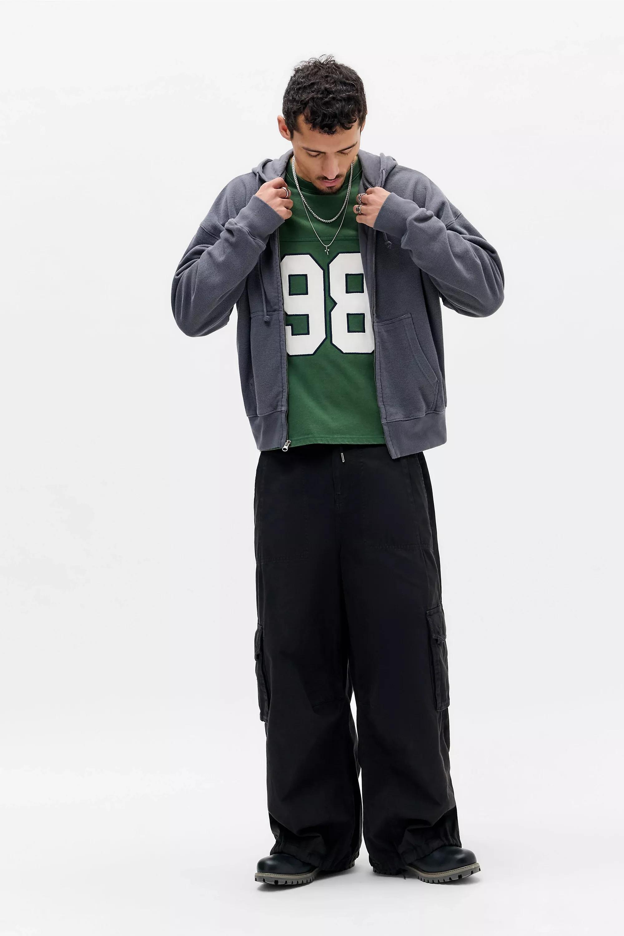 Blue Bdg Blue Waffle Zip Thorugh Hoodie, BLUE, large image number 2