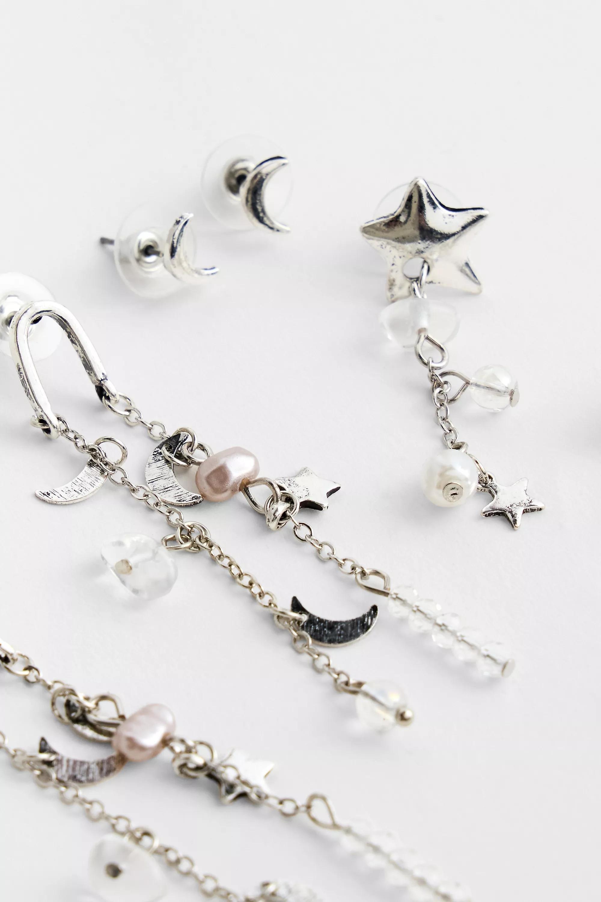 Silver Silence + Noise Celestial Earring, Set Of 3, SLVR, large image number 2