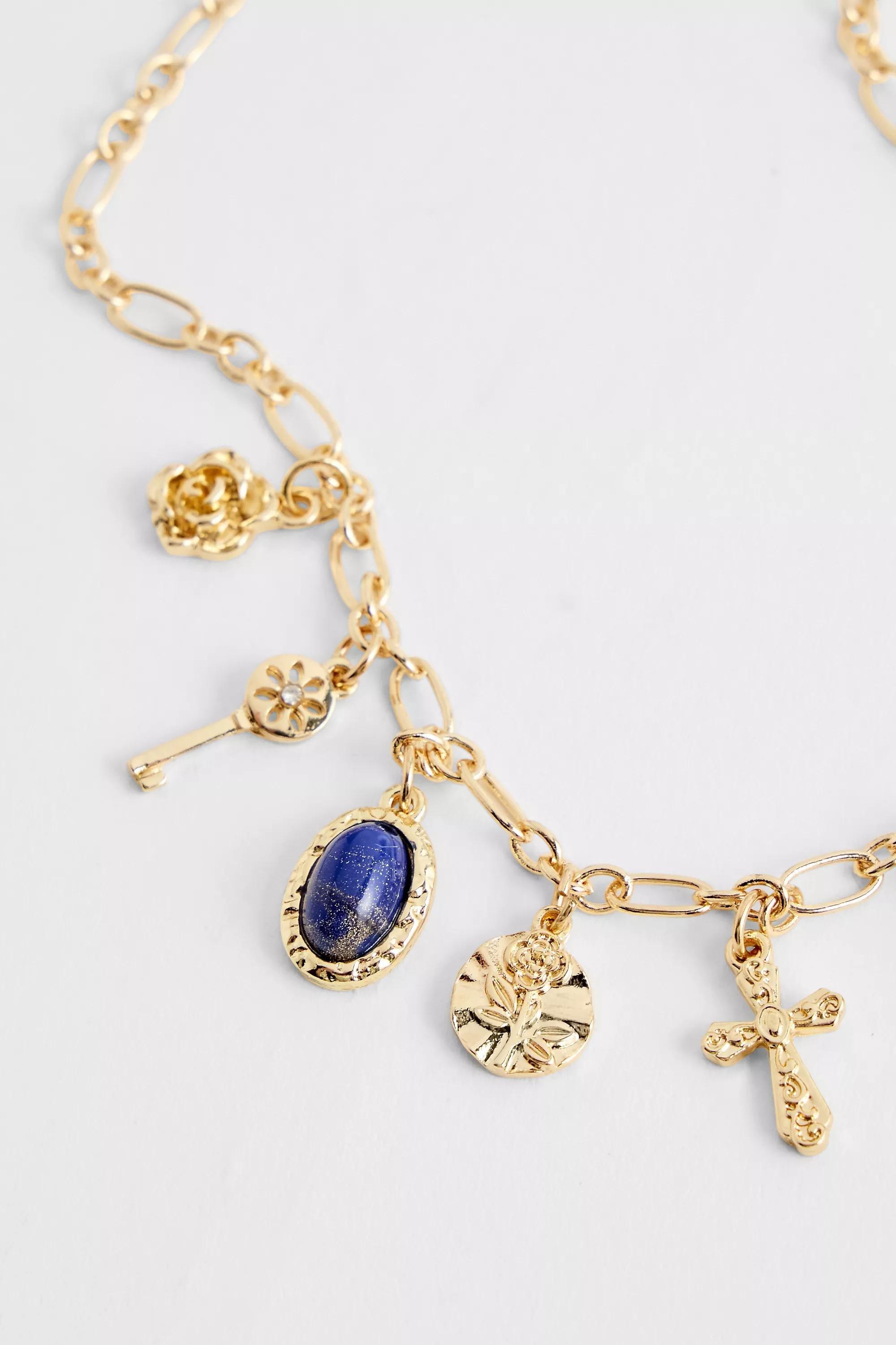 Silence + Noise Cameo Charm Necklace, GOLD, large image number 1