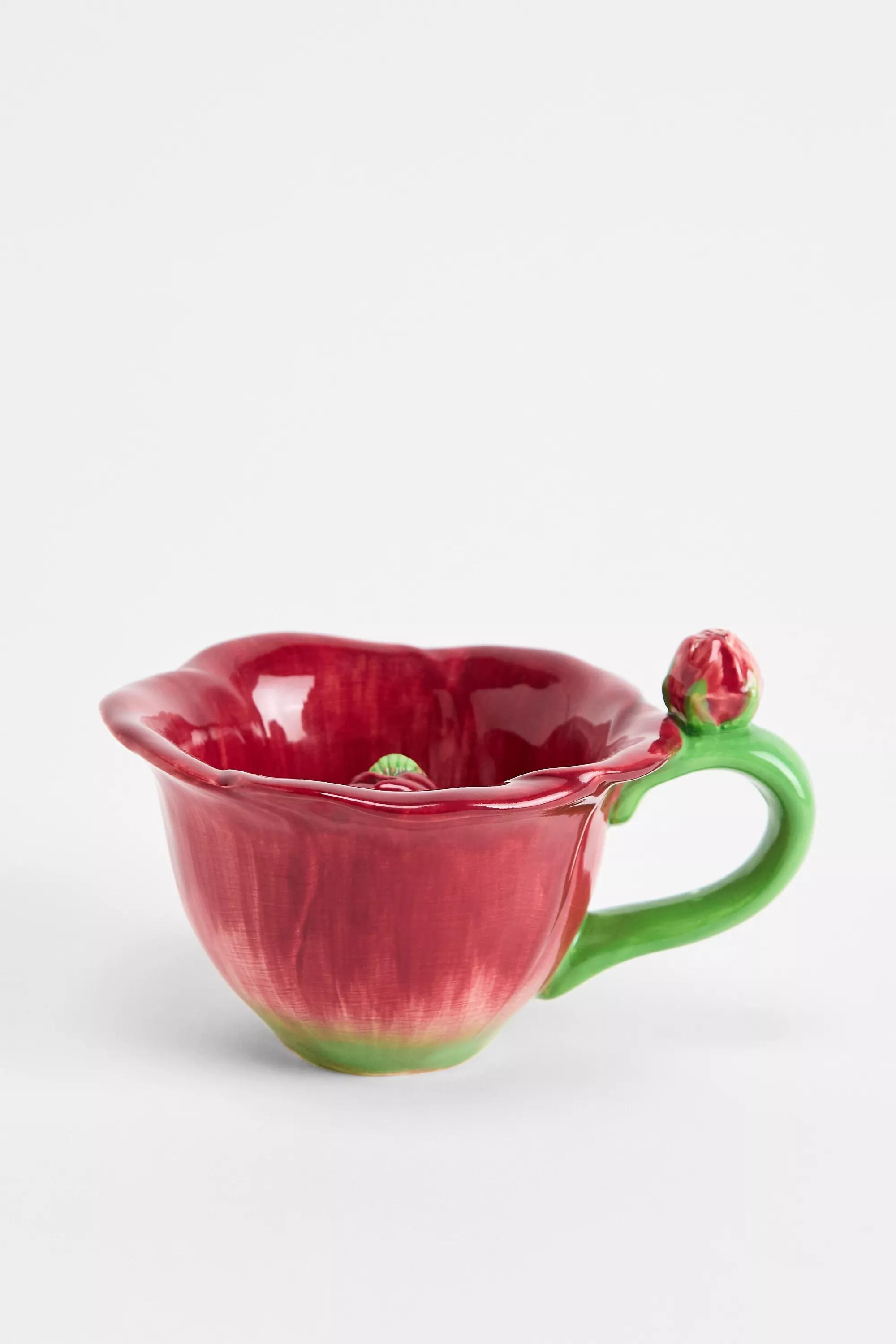 RED Flower Cat Peekaboo Mug, RED, large image number 0