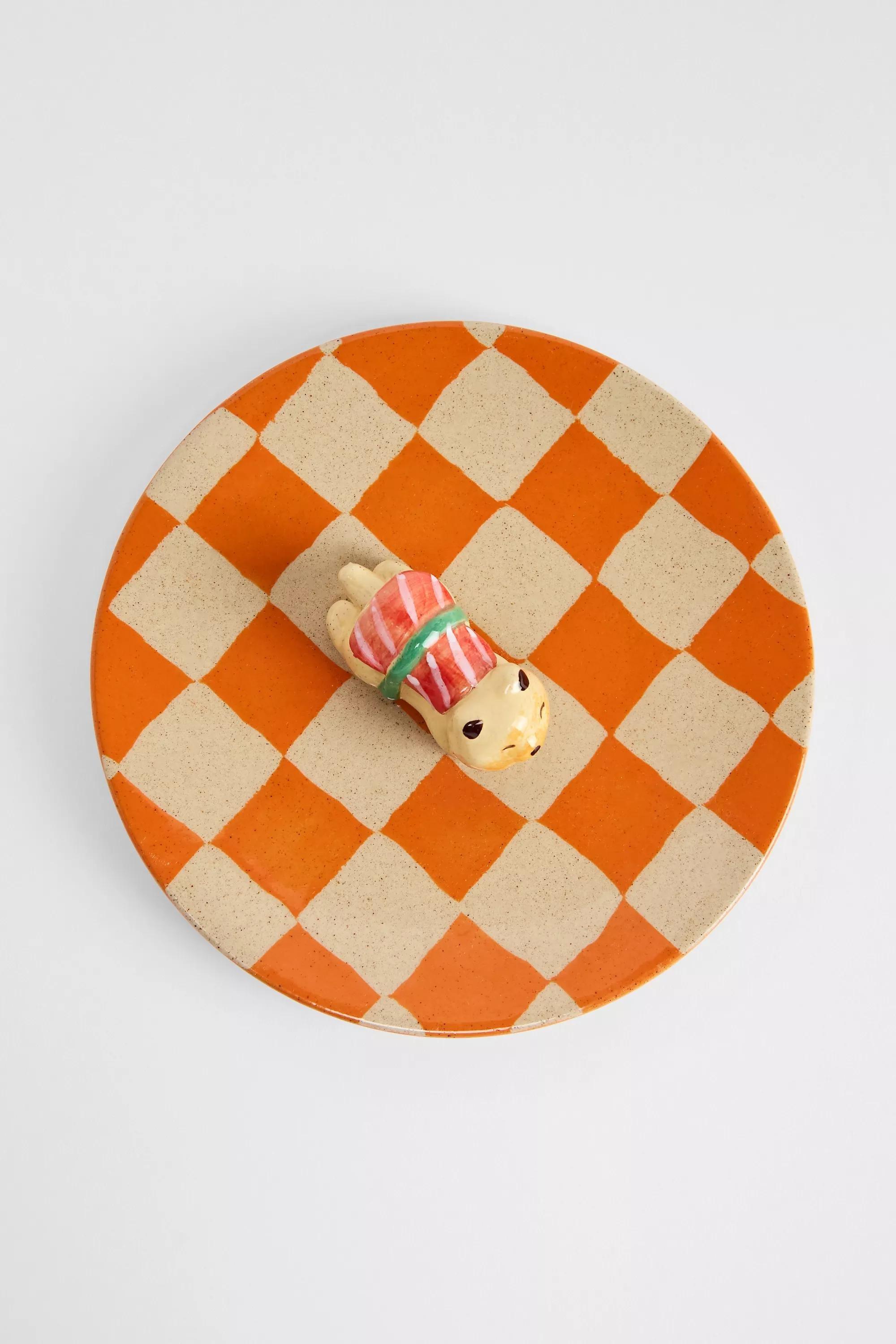 Orange Sushi Cat Plate, ORANGE, medium