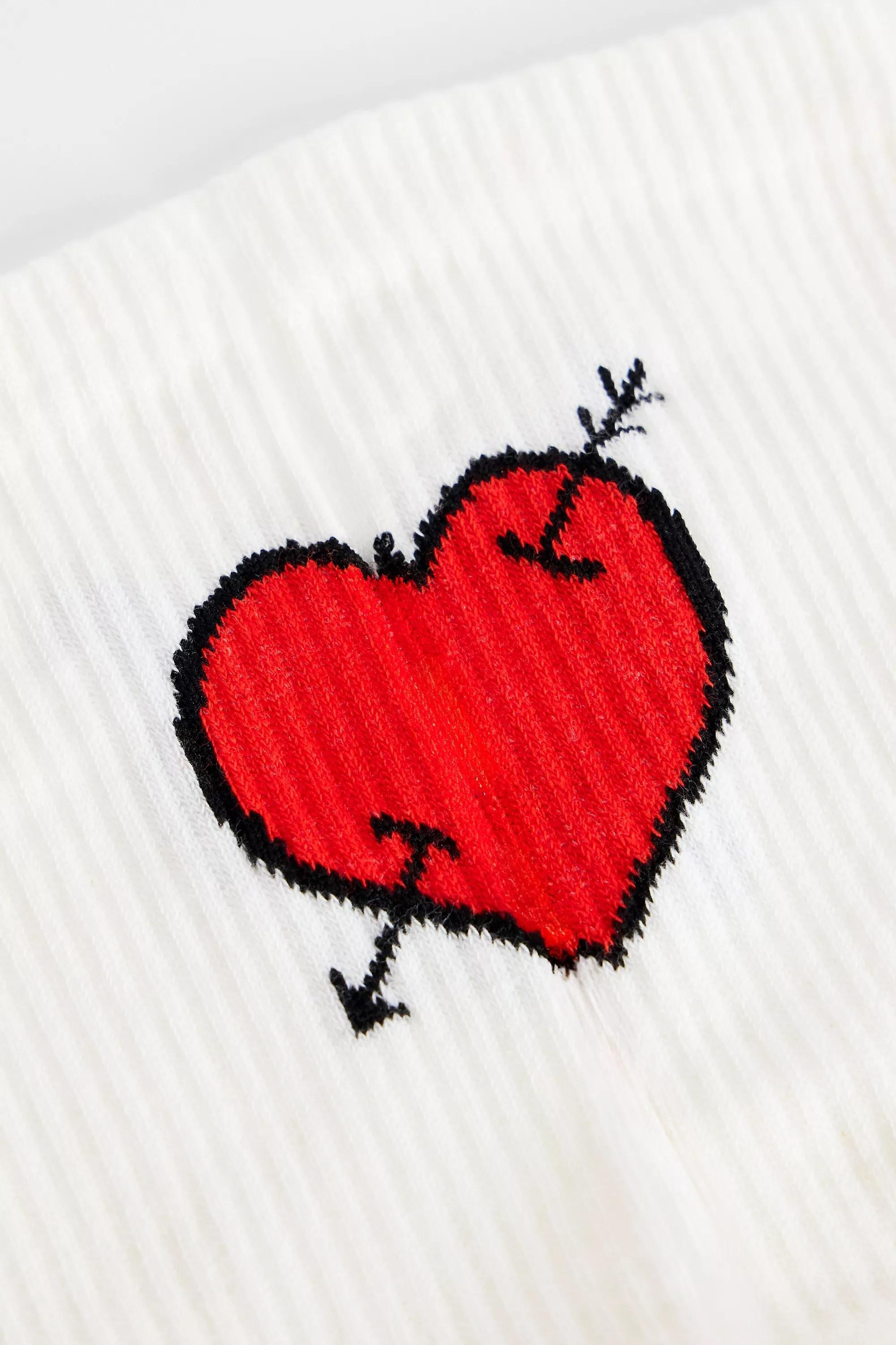 White Out From Under Cupids Heart Socks, WHT, large image number 1