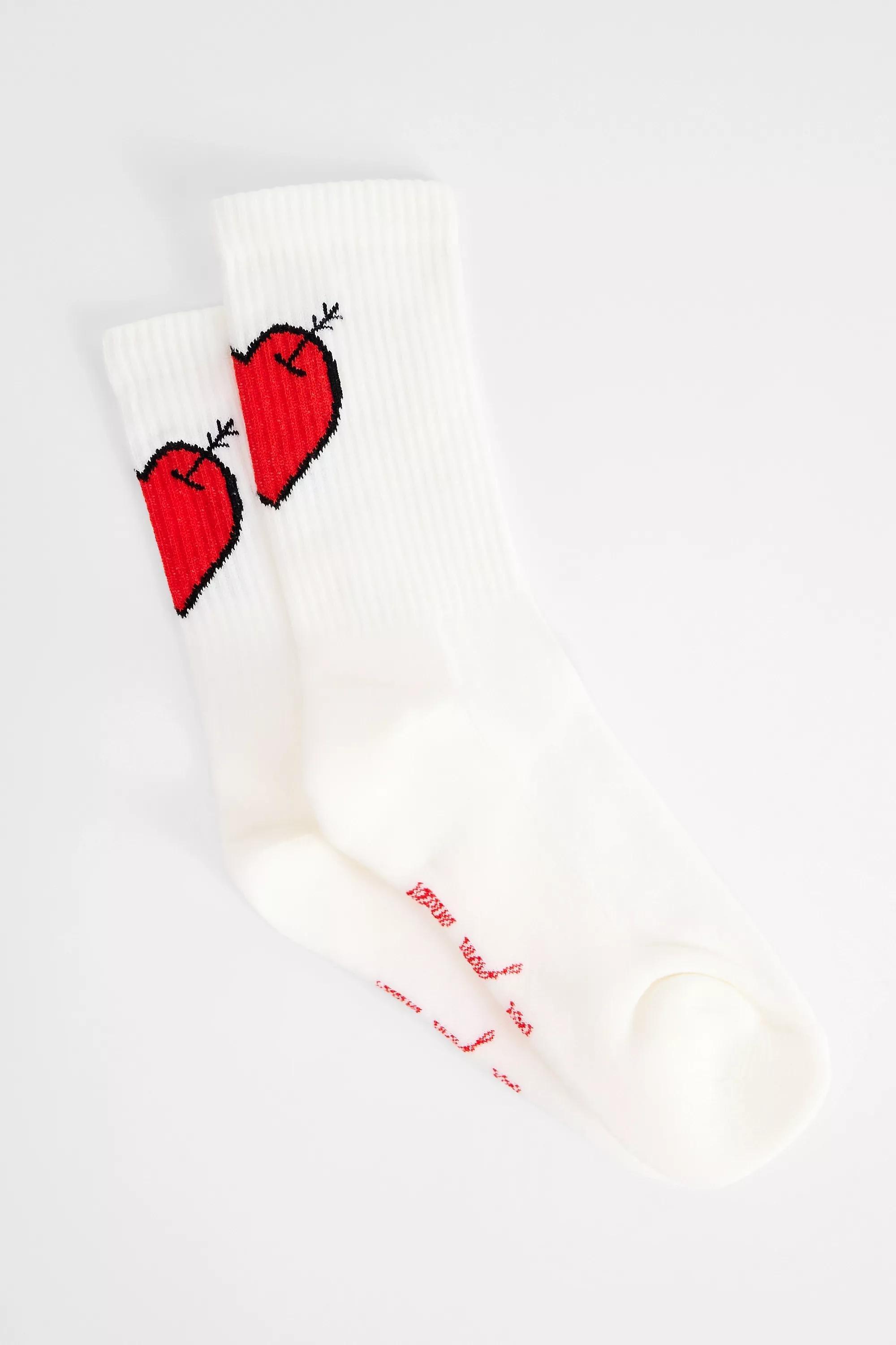 White Out From Under Cupids Heart Socks, WHT, large image number 2
