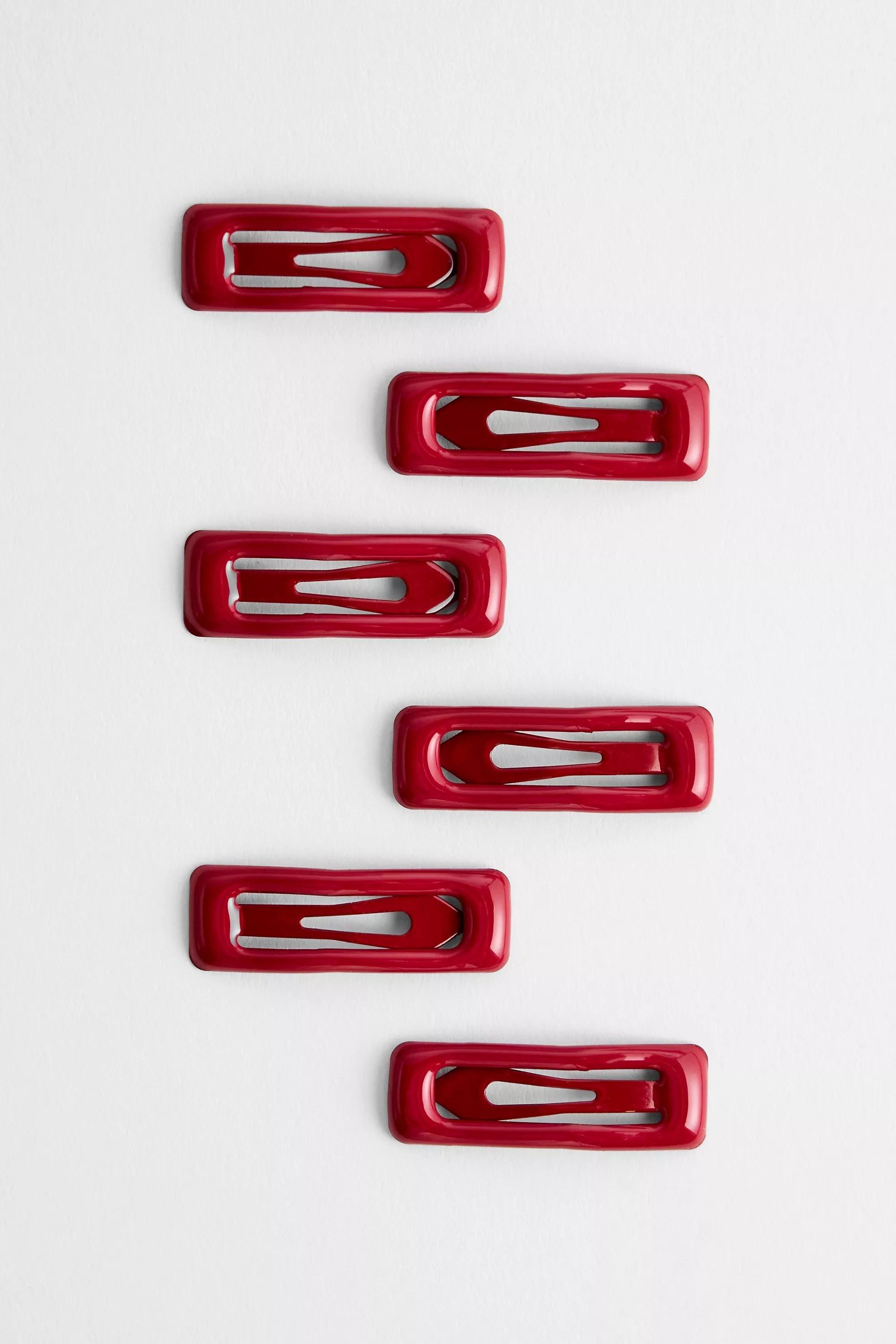 Red Uo Mini Square Snap Hair Clips, A301_0259, large image number 0