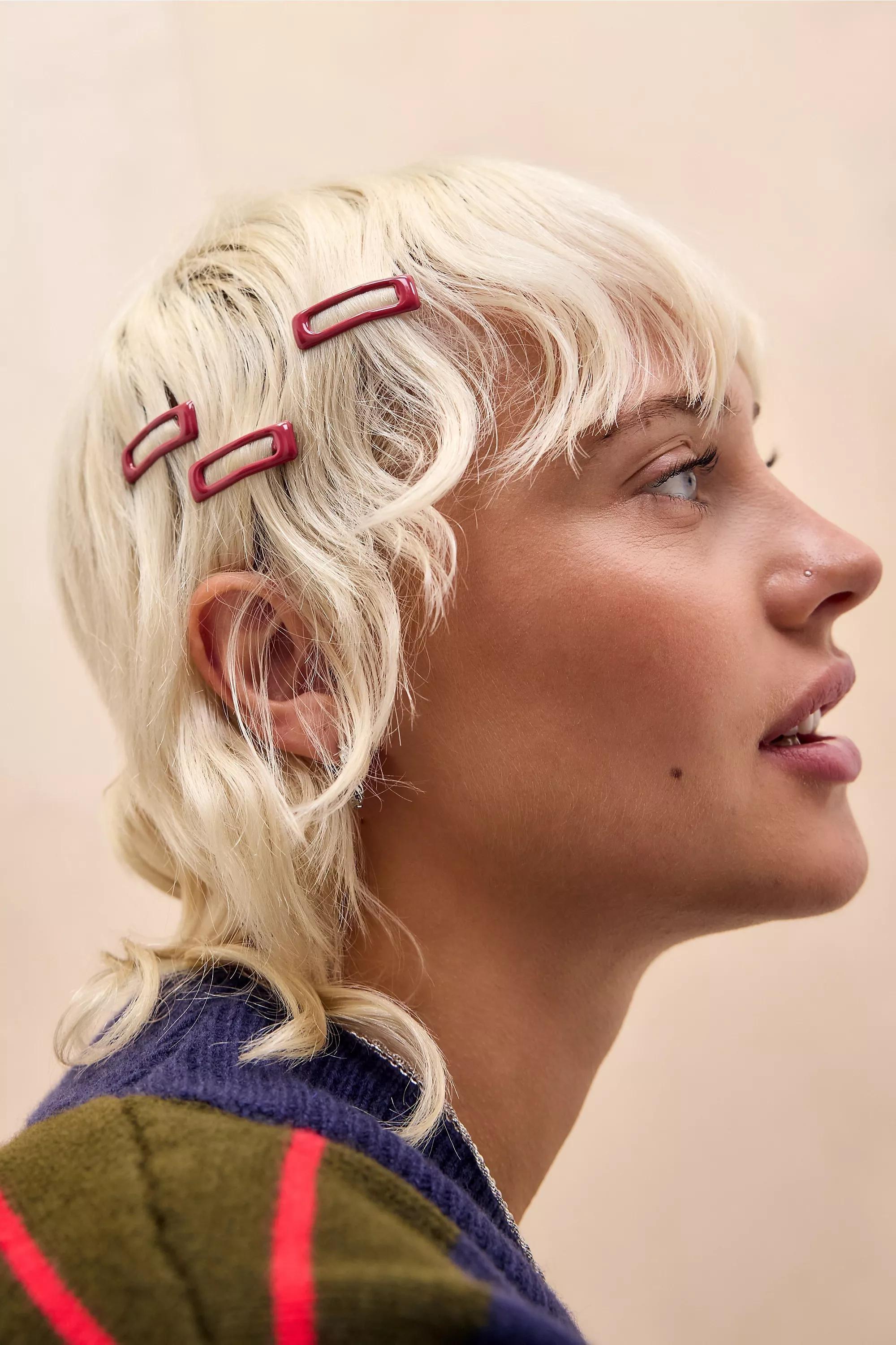 Red Uo Mini Square Snap Hair Clips, A301_0259, large image number 1