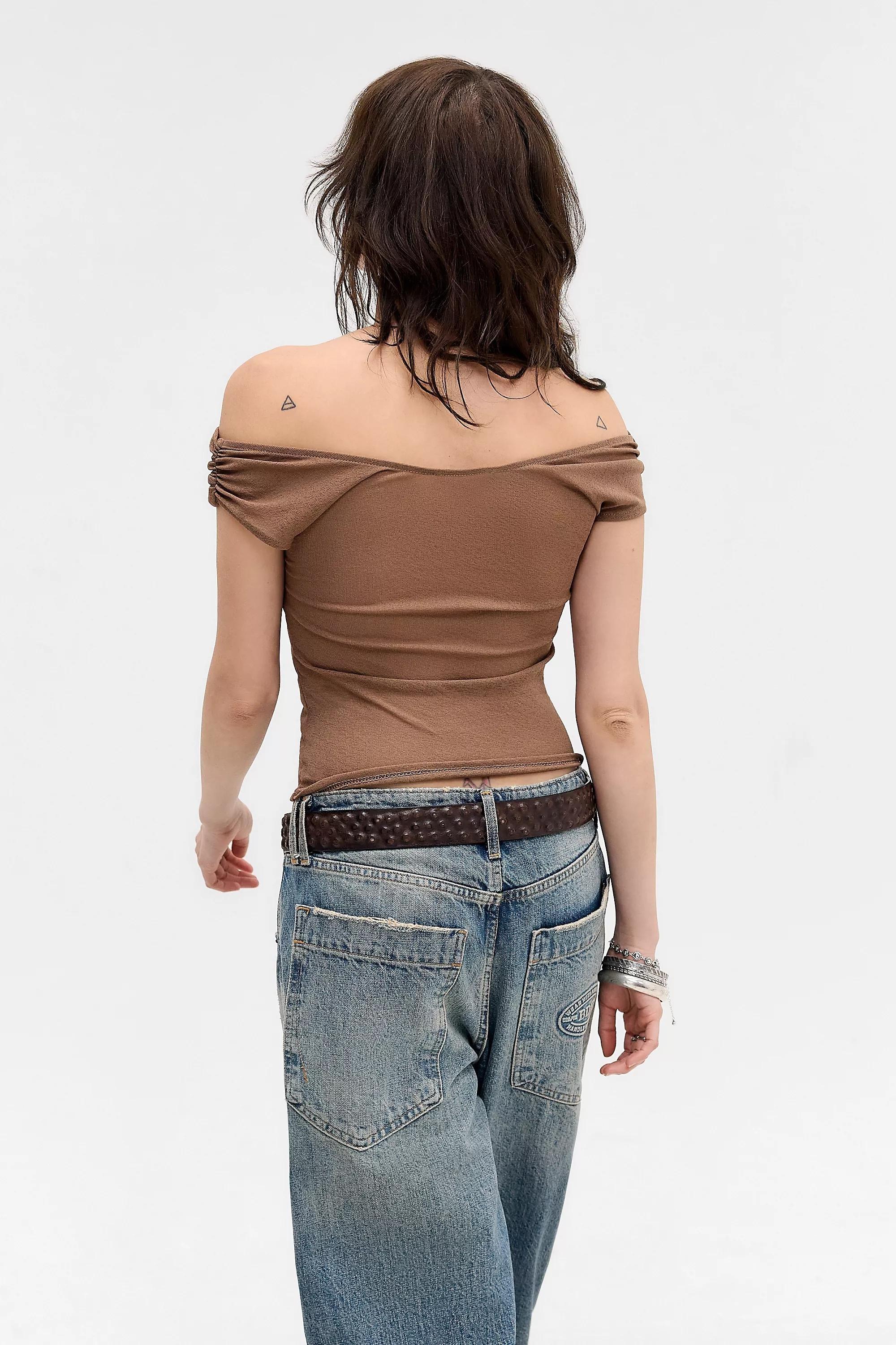 BROWN Silence + Noise Fia Mesh Top, BRN, large image number 3
