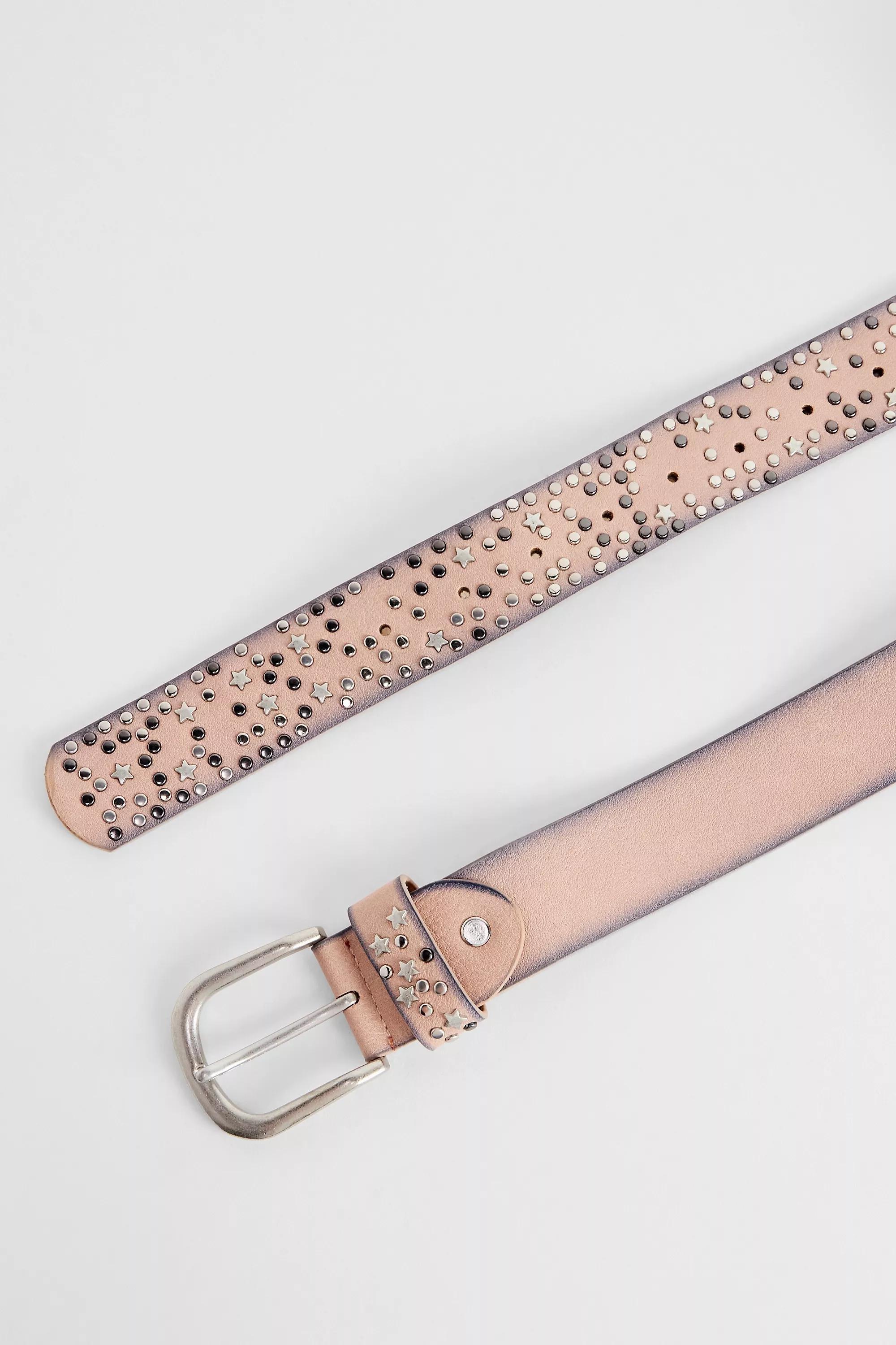 UO Pink Studded Faux Leather Belt, , large image number 2