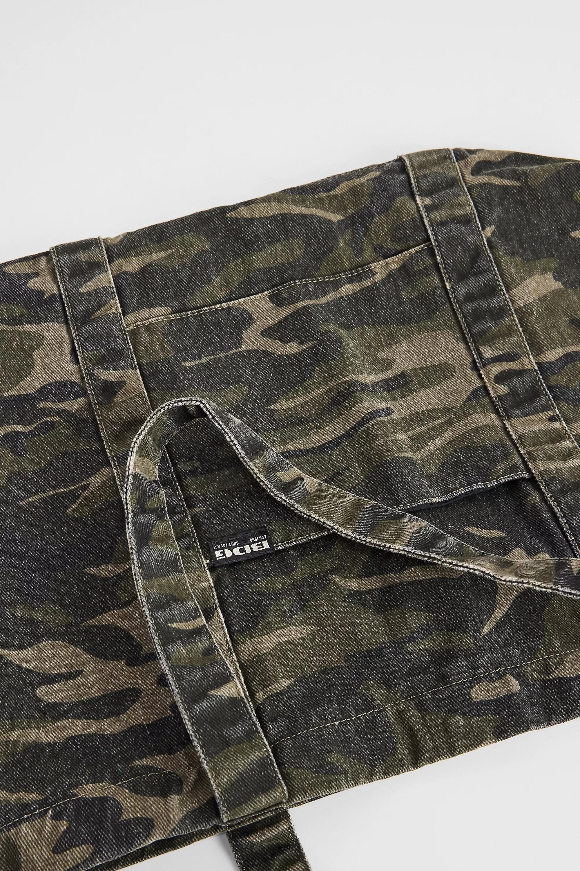 Green Bdg Dark Camo Canvas Tote Bag, KHAKI, large image number 1