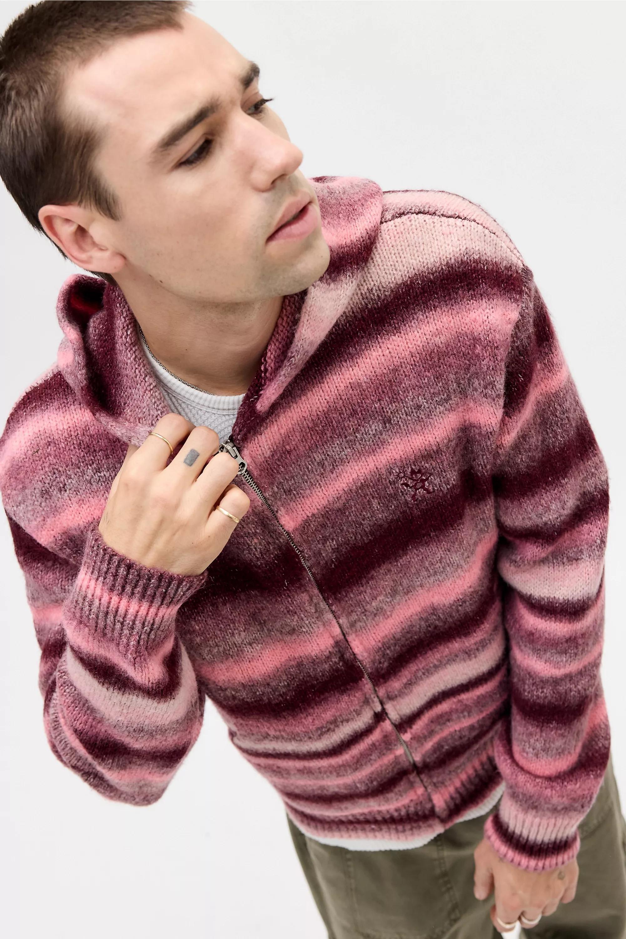 Pink Ayker Ombre Icon Knit Hoodie, PINK, medium