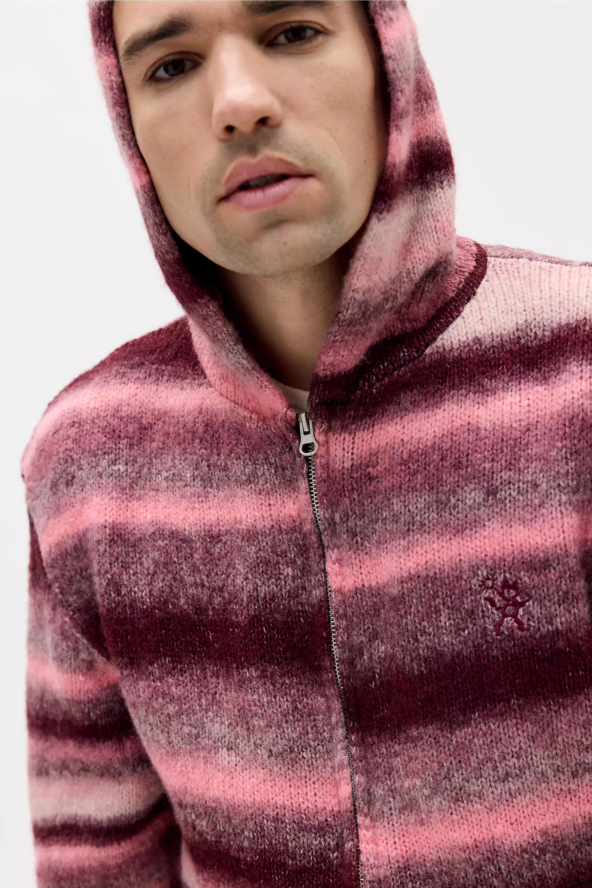 Pink Ayker Ombre Icon Knit Hoodie, PINK, medium