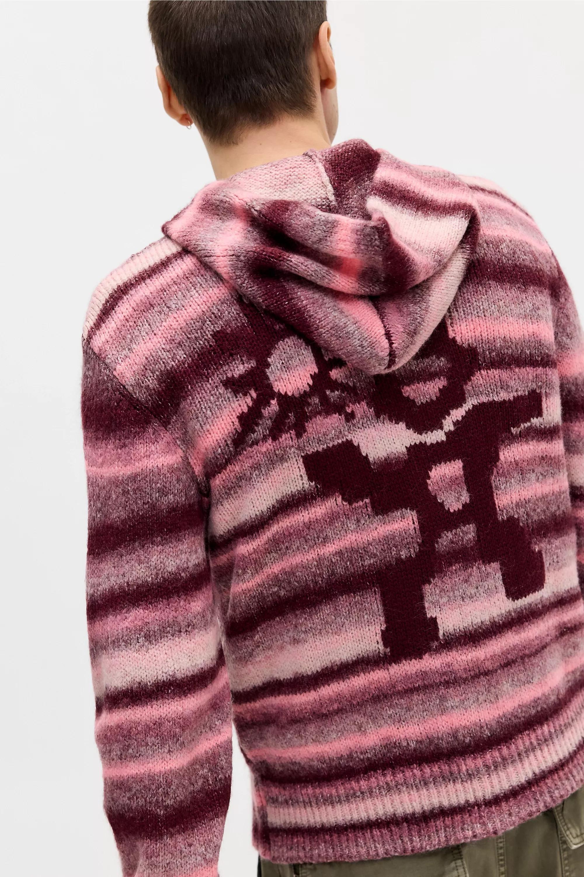 Pink Ayker Ombre Icon Knit Hoodie, PINK, large image number 3