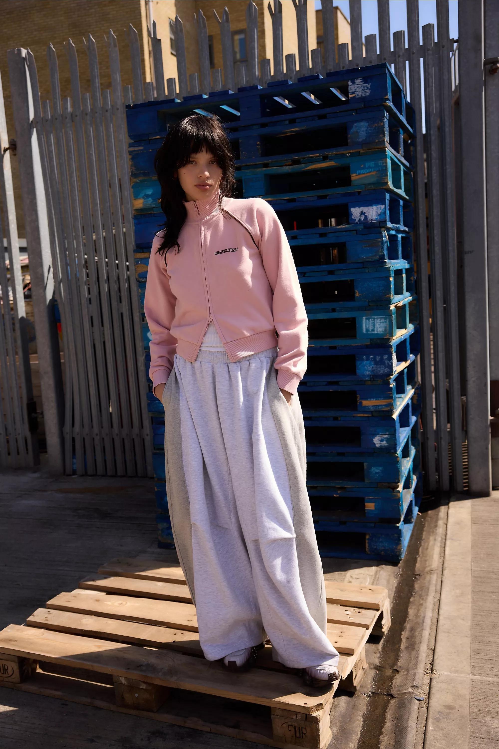 Pink iets frans... Ally Shrunken Track Top, M PNK, large image number 1