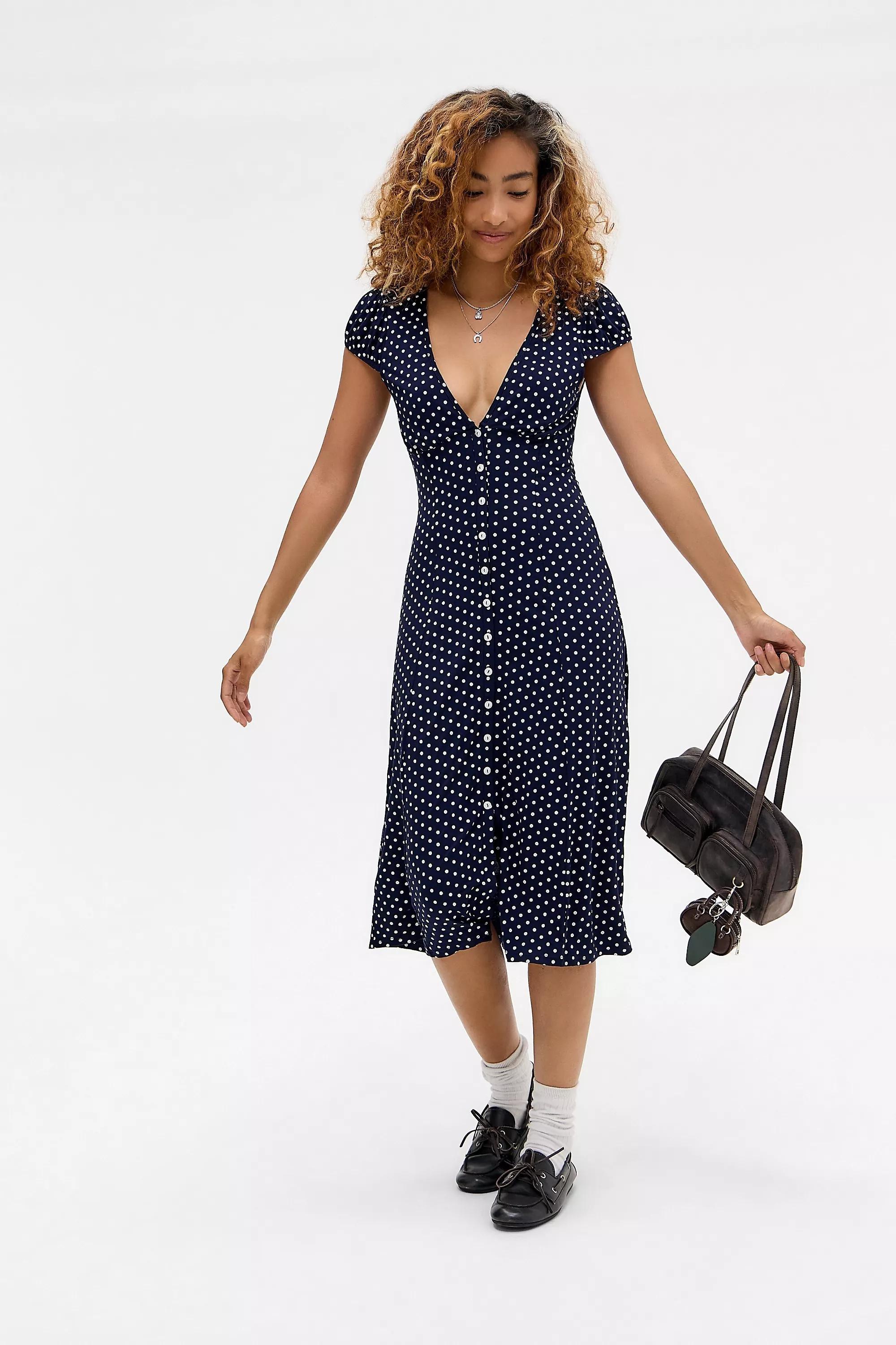 Blue Kimchi Midi Tea Dress, BL MOTIF, large image number 0