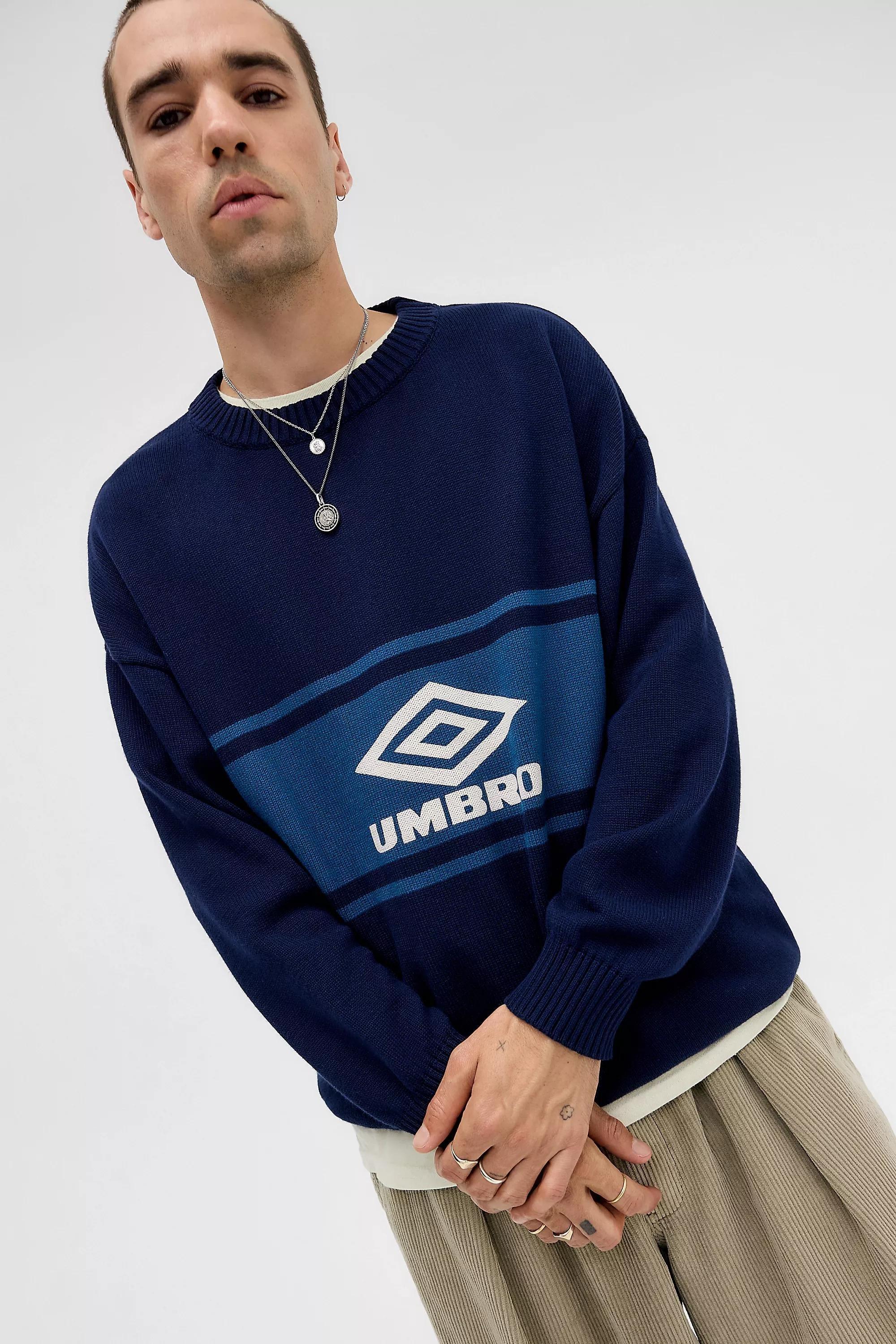 Navy Umbro Uo Logo Knit Jumper, NAVY, large image number 2