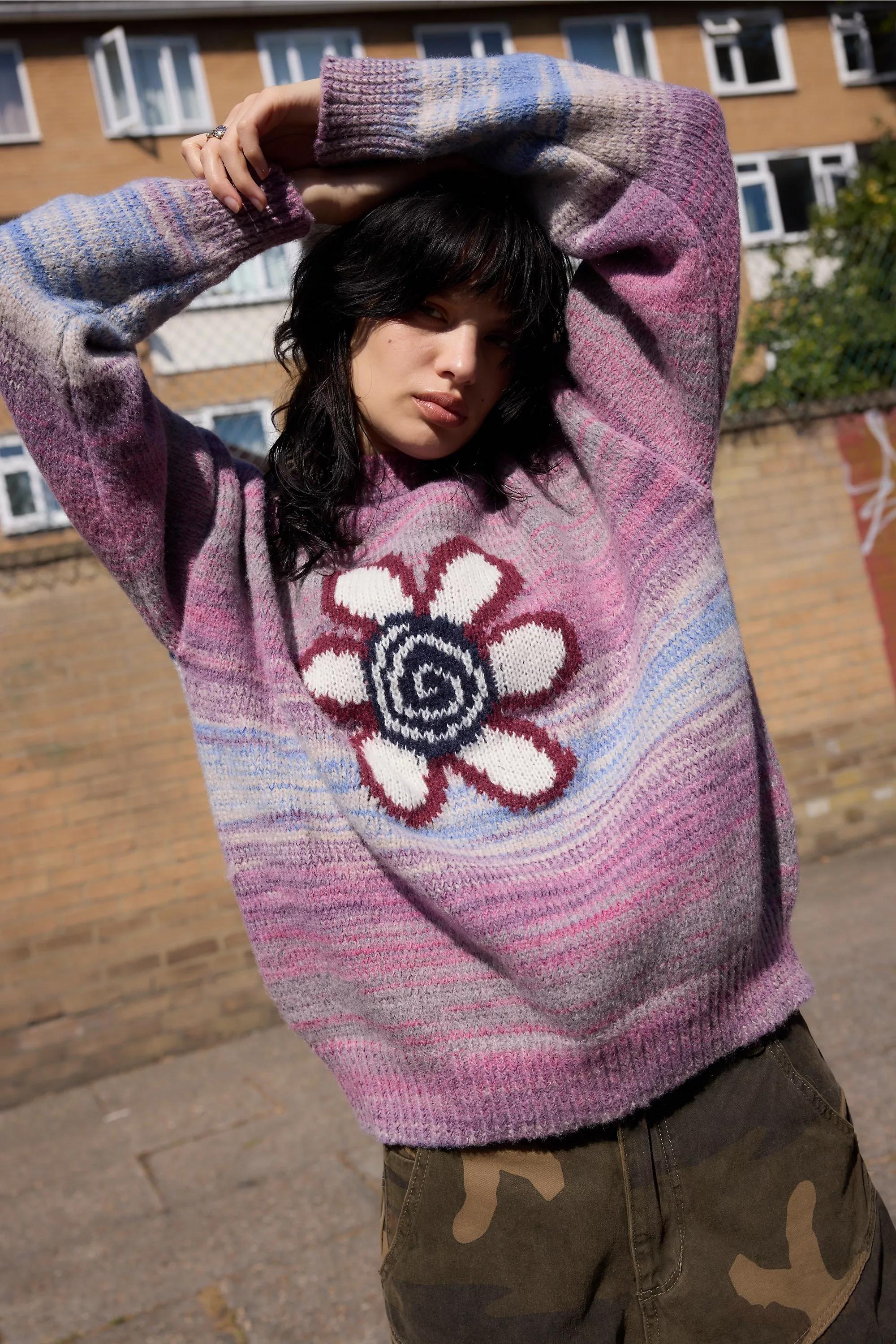 PINK Daisy Street Pink Space Dye Knit Jumper, PINK, large image number 0