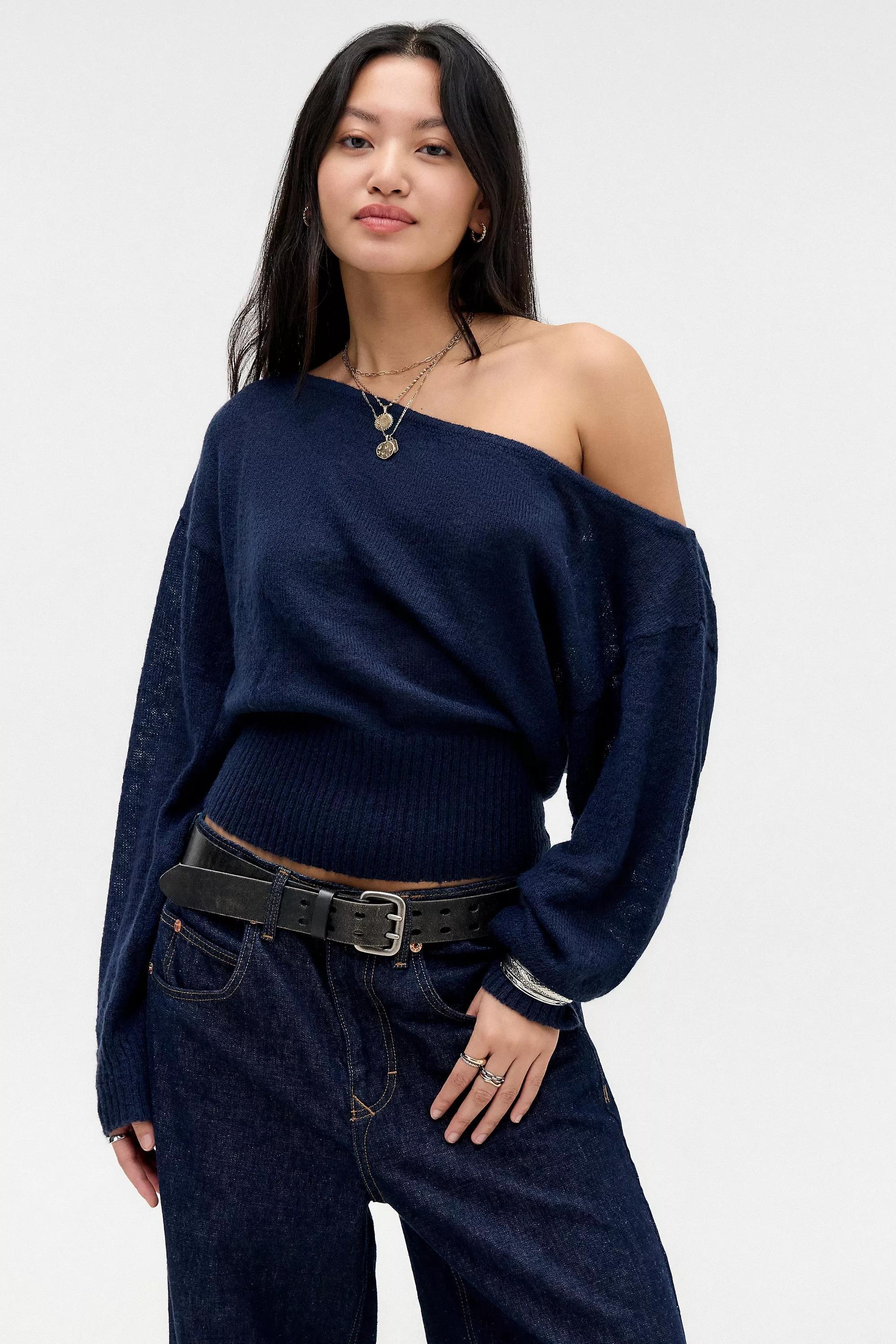 Navy Motel Suina Knit Jumper, NAVY, large image number 0