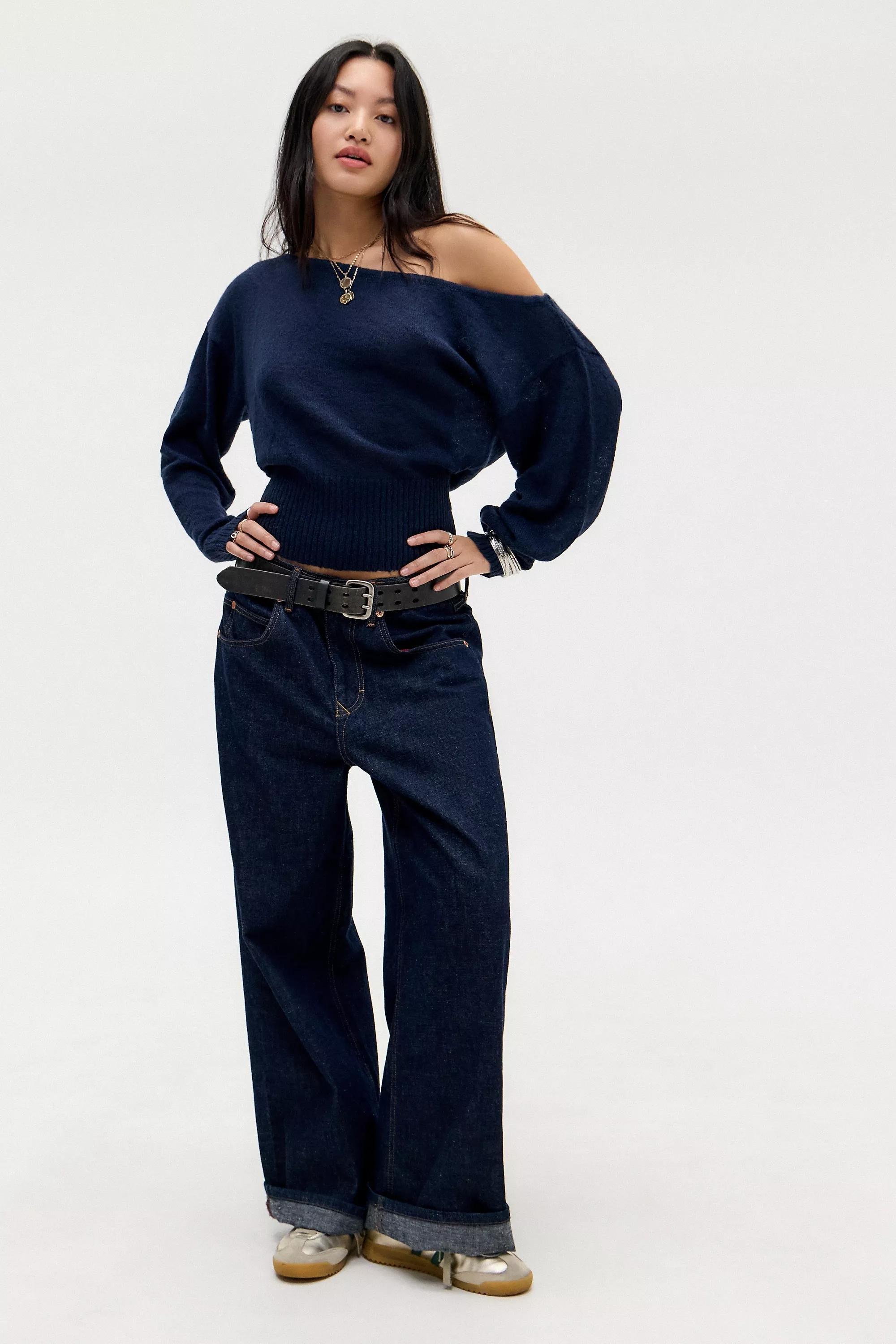 Navy Motel Suina Knit Jumper, NAVY, large image number 2