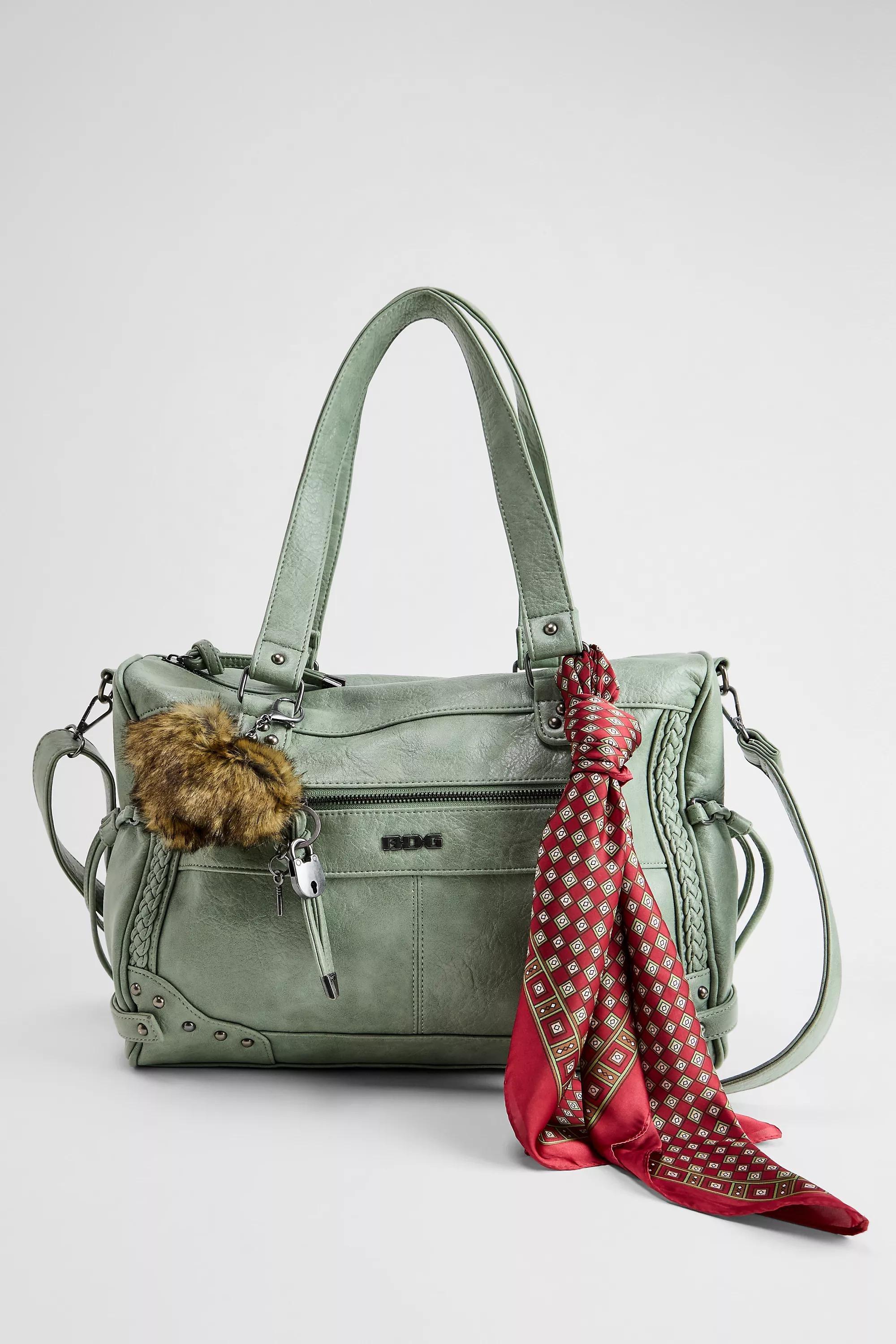 Green Beg Cindy Washed Faux Leather Heart Charm Bag, GRN, large image number 1