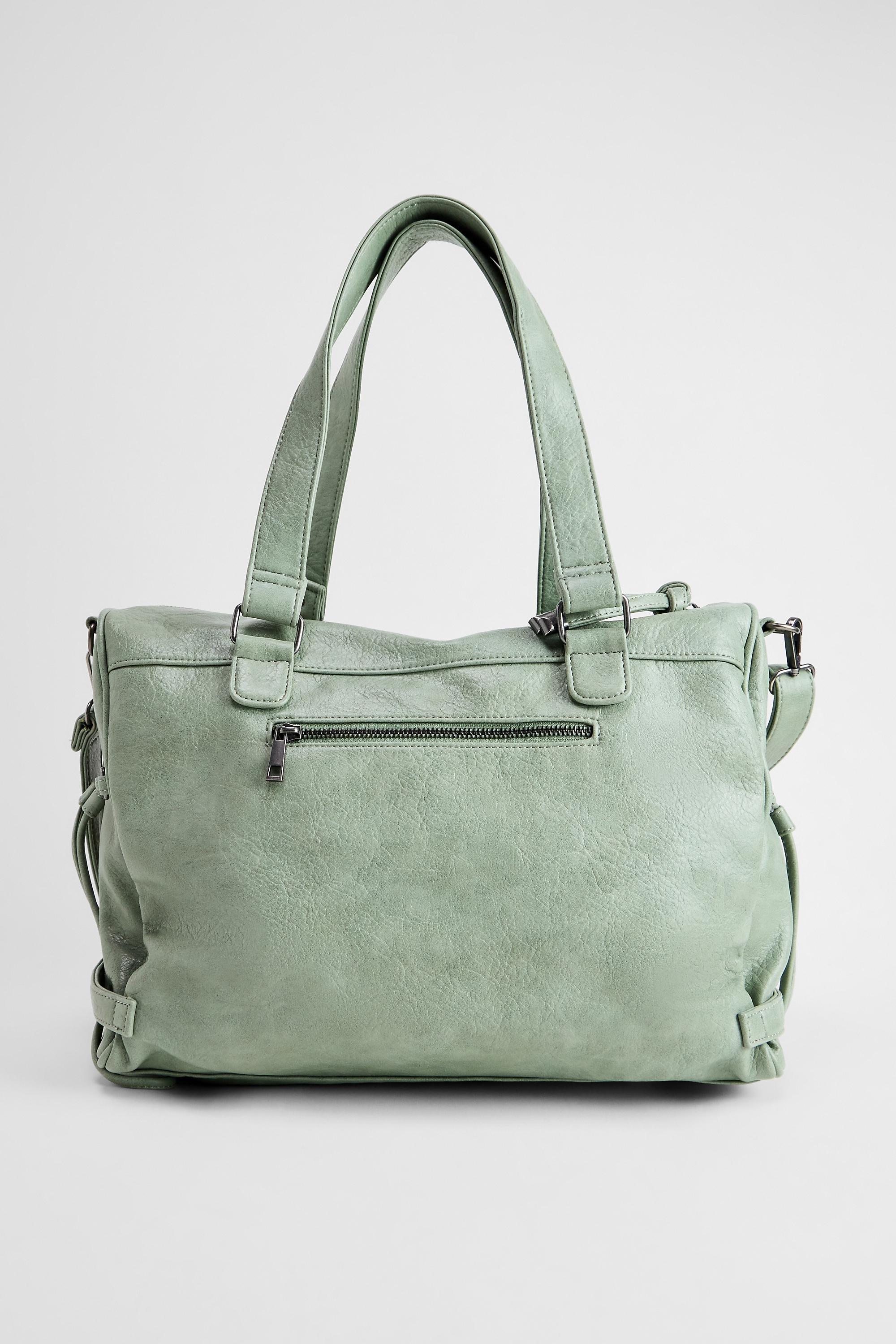 Green Beg Cindy Washed Faux Leather Heart Charm Bag, GRN, large image number 4