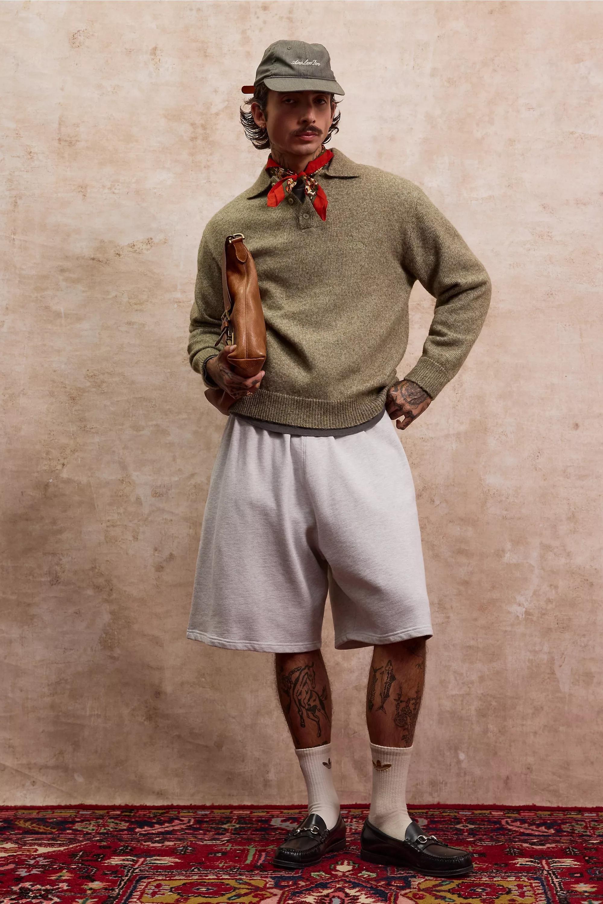 Green Loom Marl Polo Jumper, GRN, large image number 1