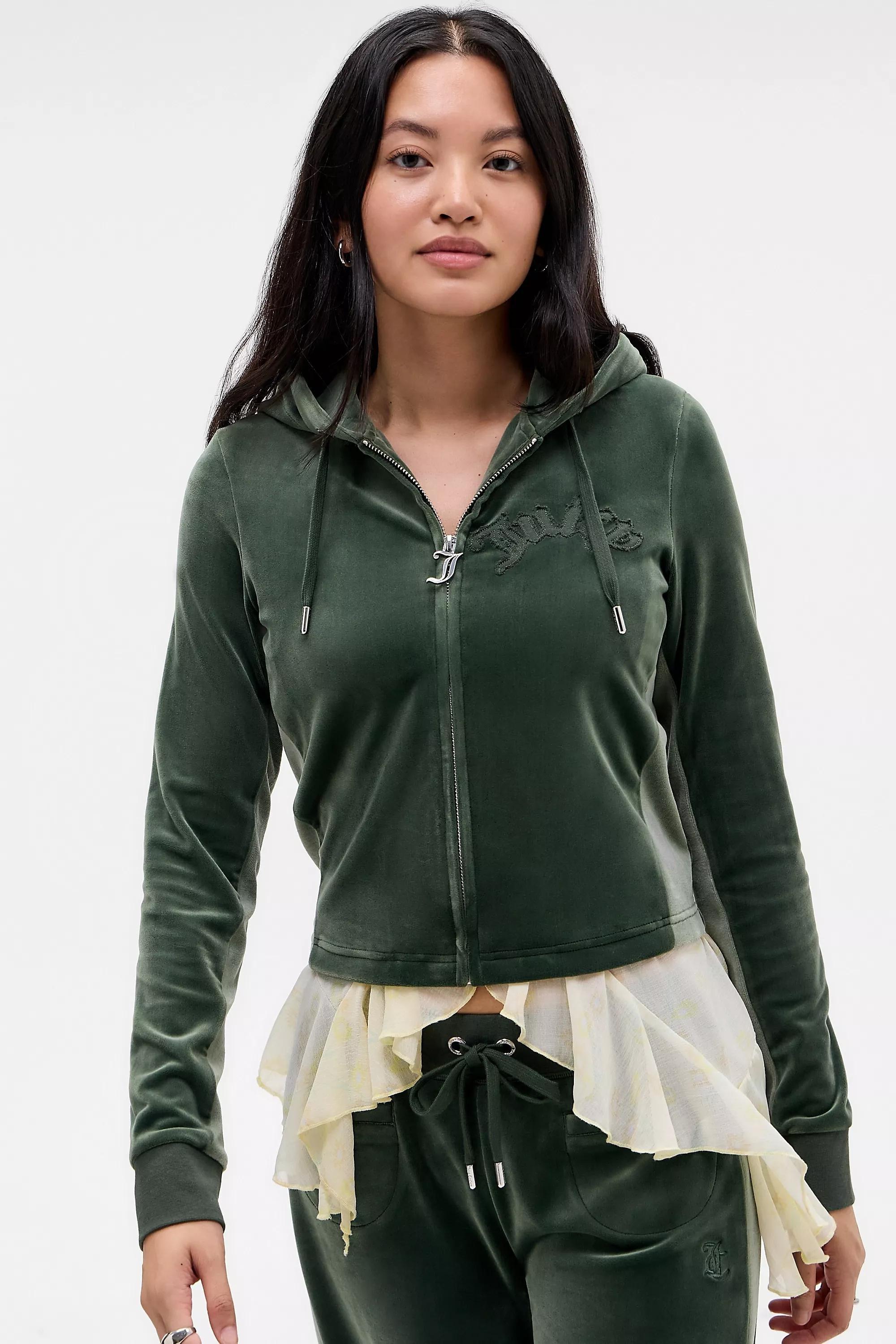 Green Juicy Couture Panel Applique Hoodie, GRN, large image number 1