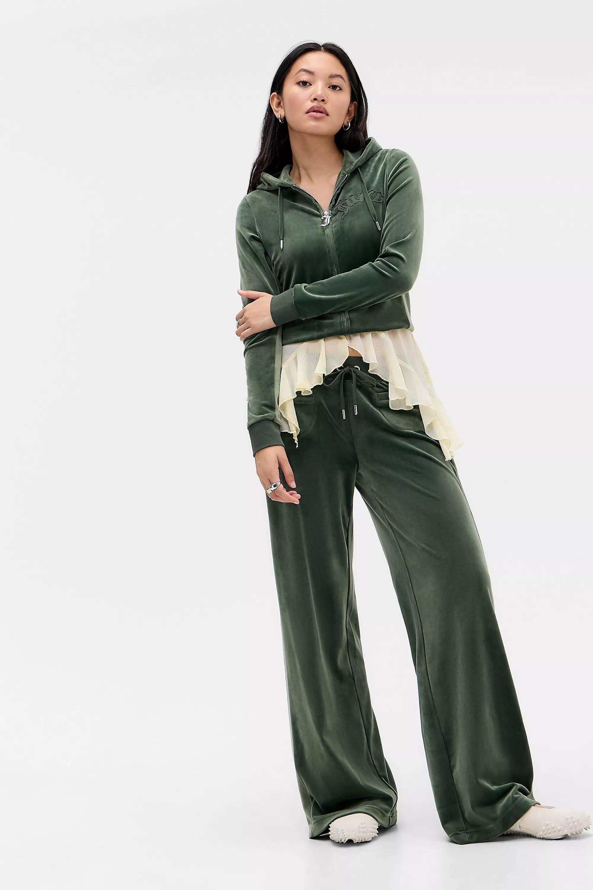 Green Juicy Couture Panel Applique Hoodie, GRN, medium