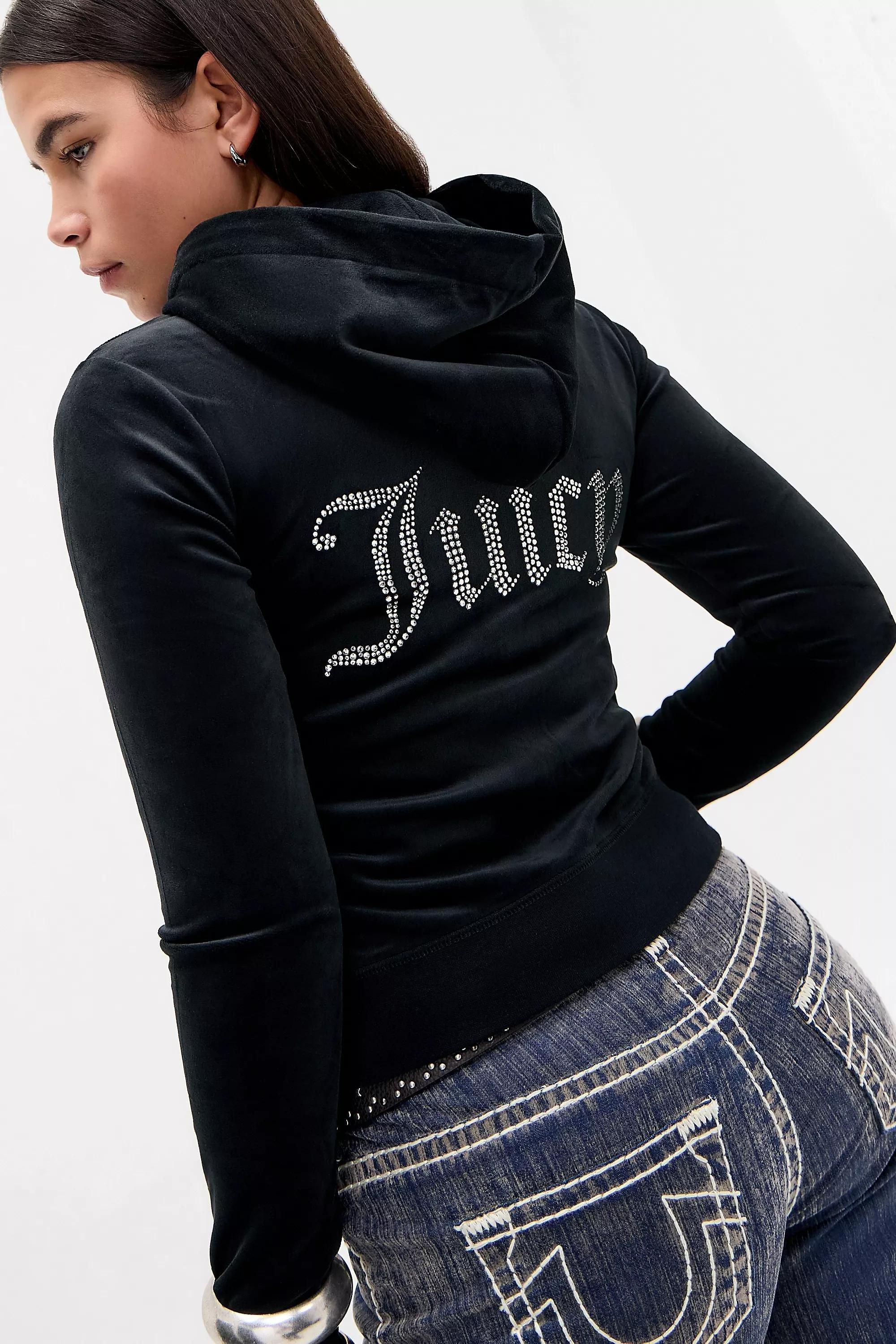 Black Juicy Couture Printed Hoodie, BLK, large image number 0