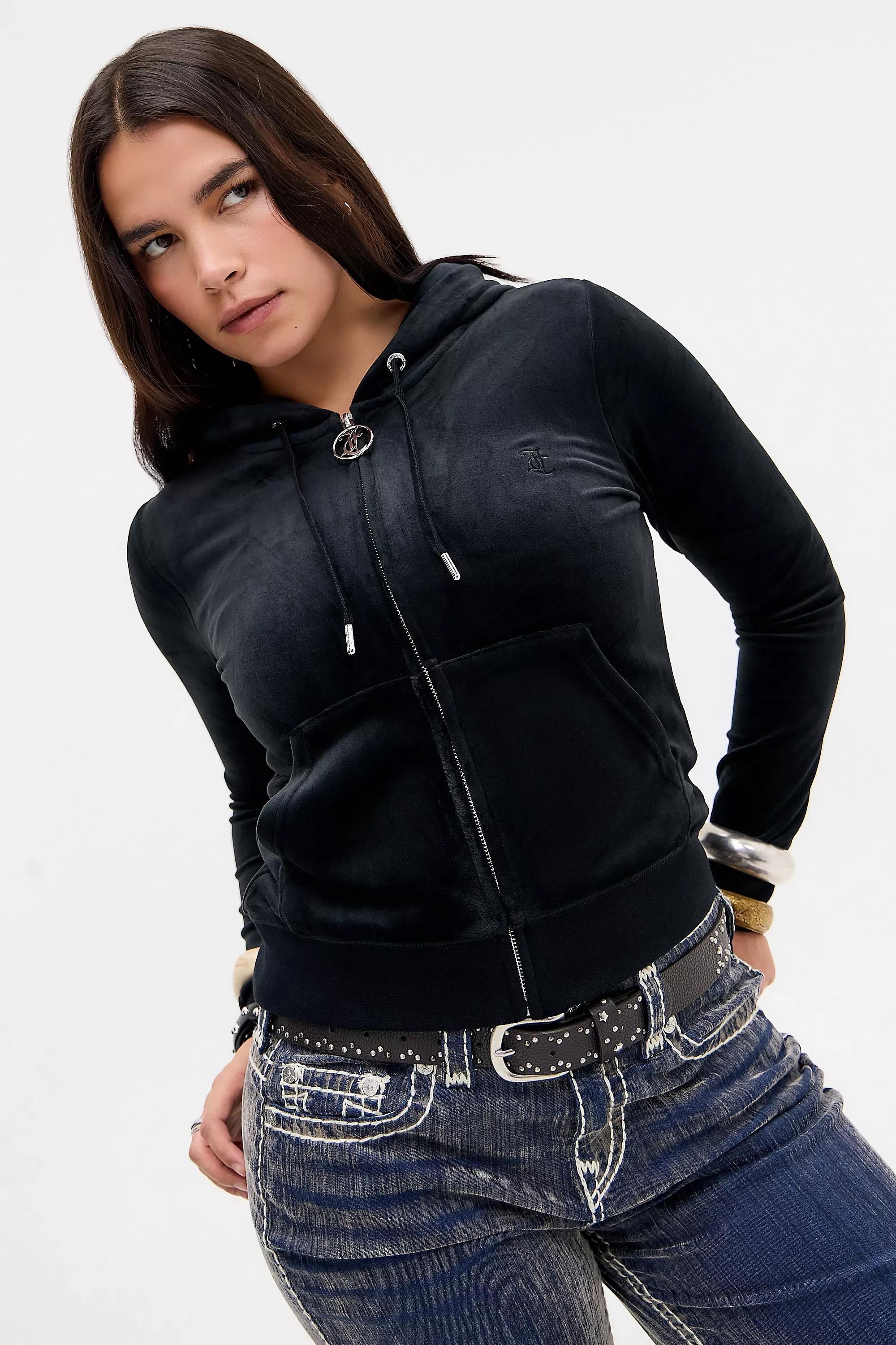 Black Juicy Couture Printed Hoodie, BLK, large image number 1