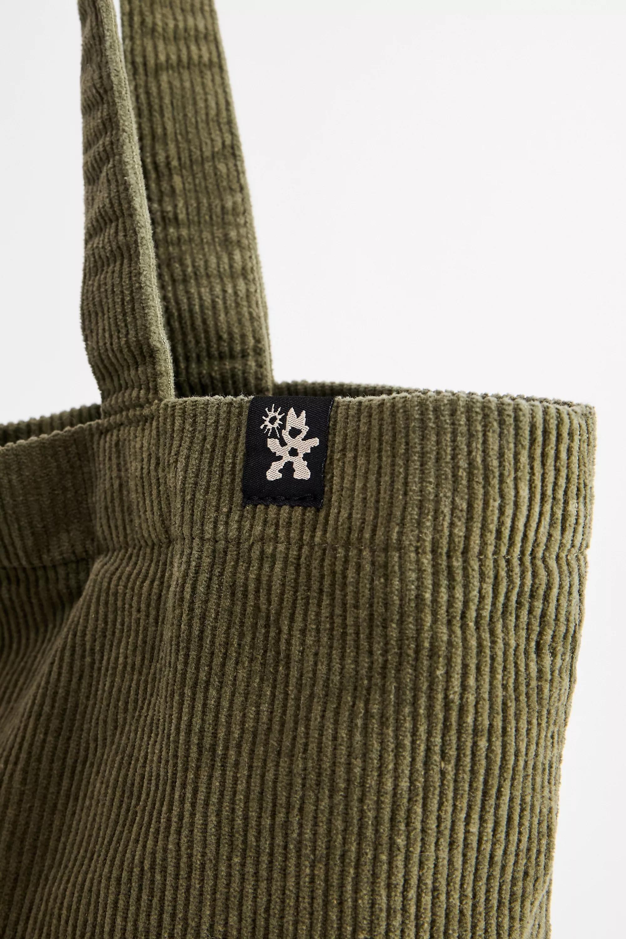 KHAKI Ayker Green Corduroy Tote Bag, KHAKI, large image number 1