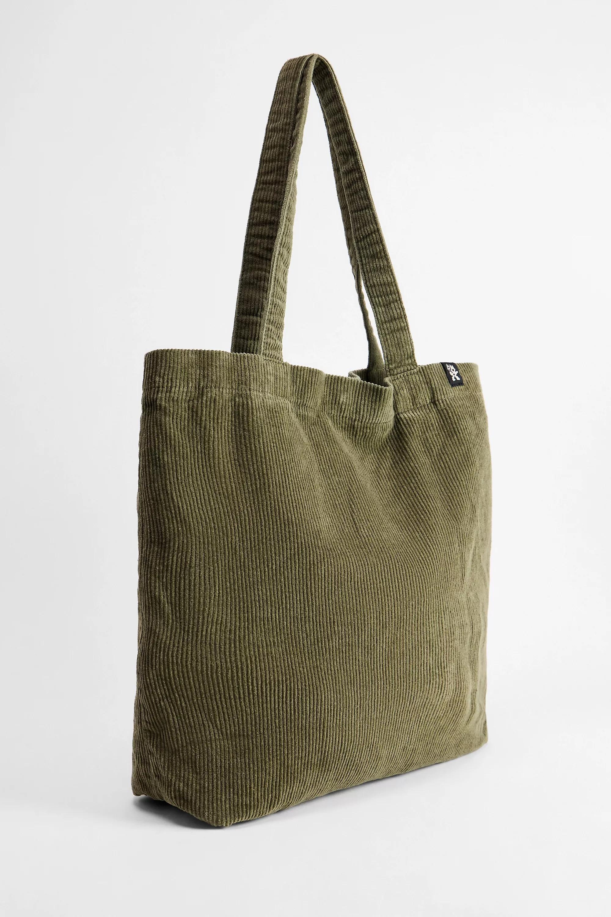 KHAKI Ayker Green Corduroy Tote Bag, KHAKI, large image number 3