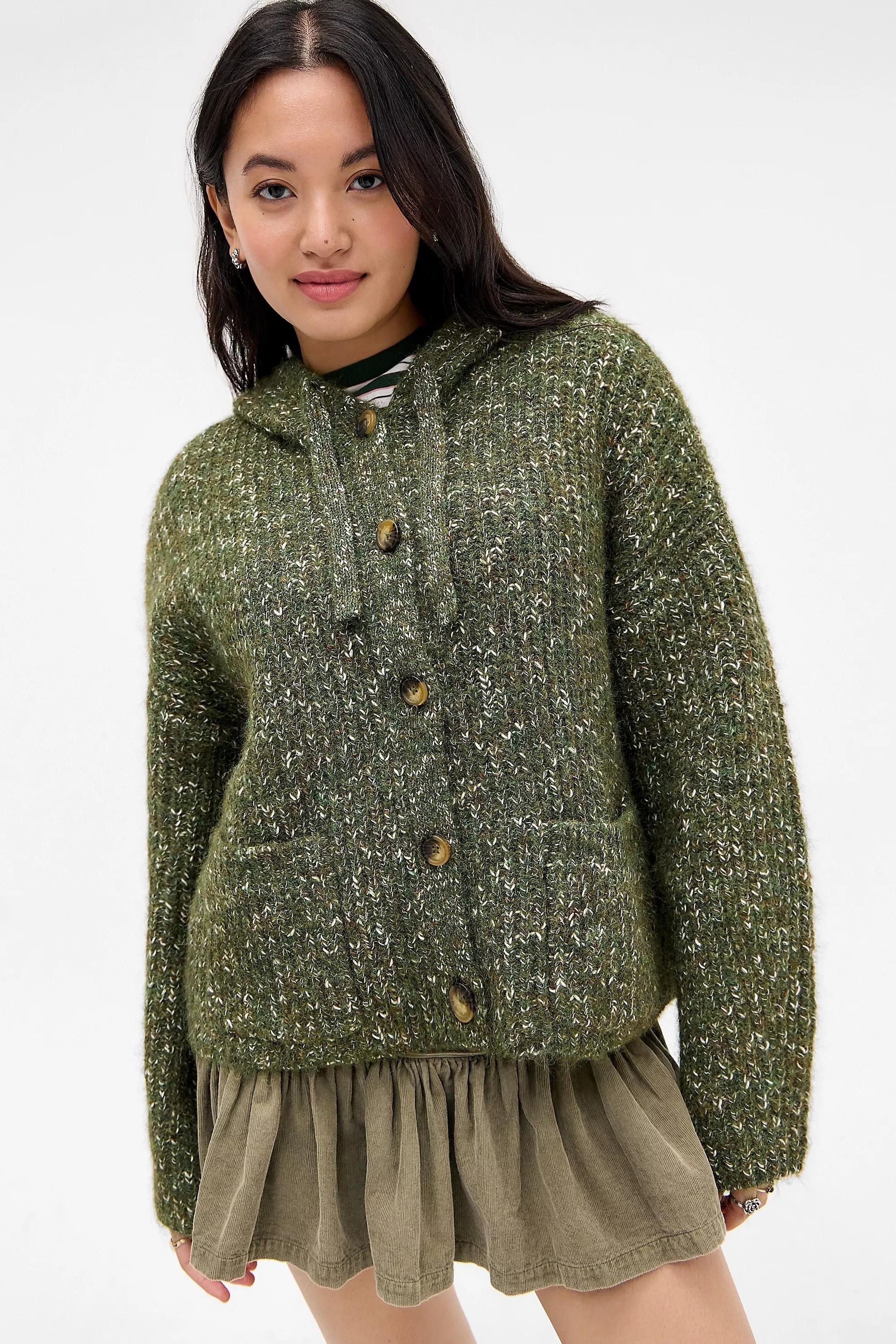 Khaki Uo Jude Nep Hoodie, KHAKI, large image number 1