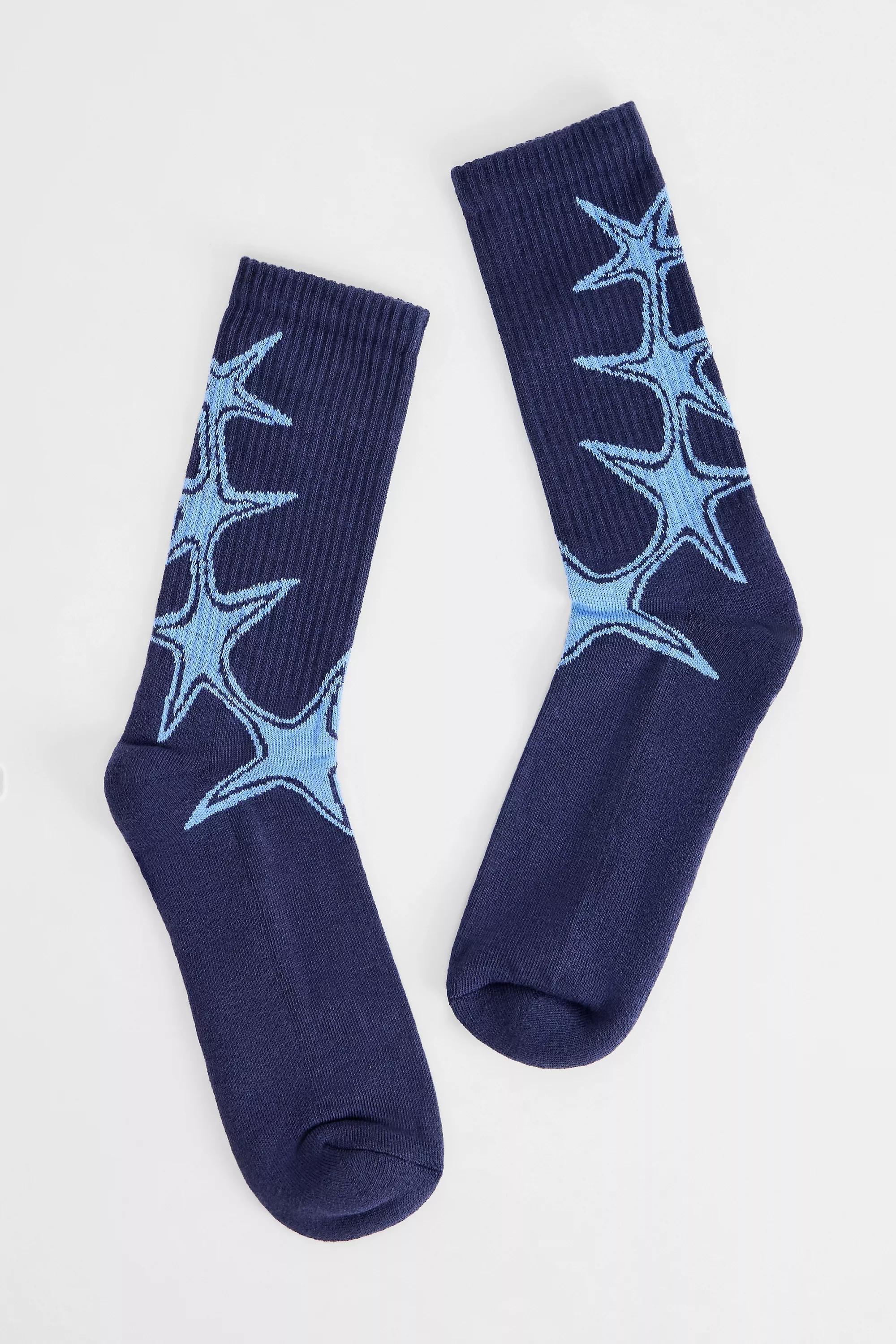 BLUE UO Star Socks, BLUE, medium