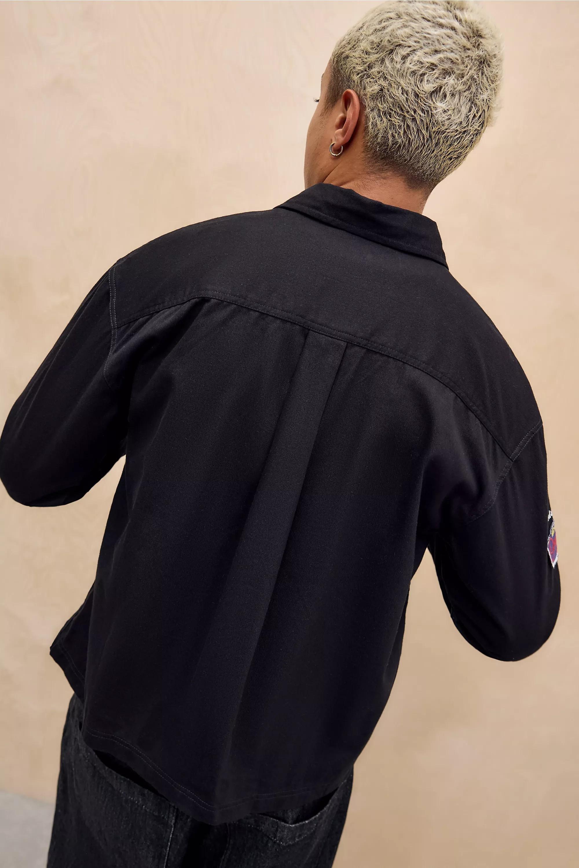 BLACK BDG Black Long Sleeve Mechanic Shirt, BLK, large image number 3
