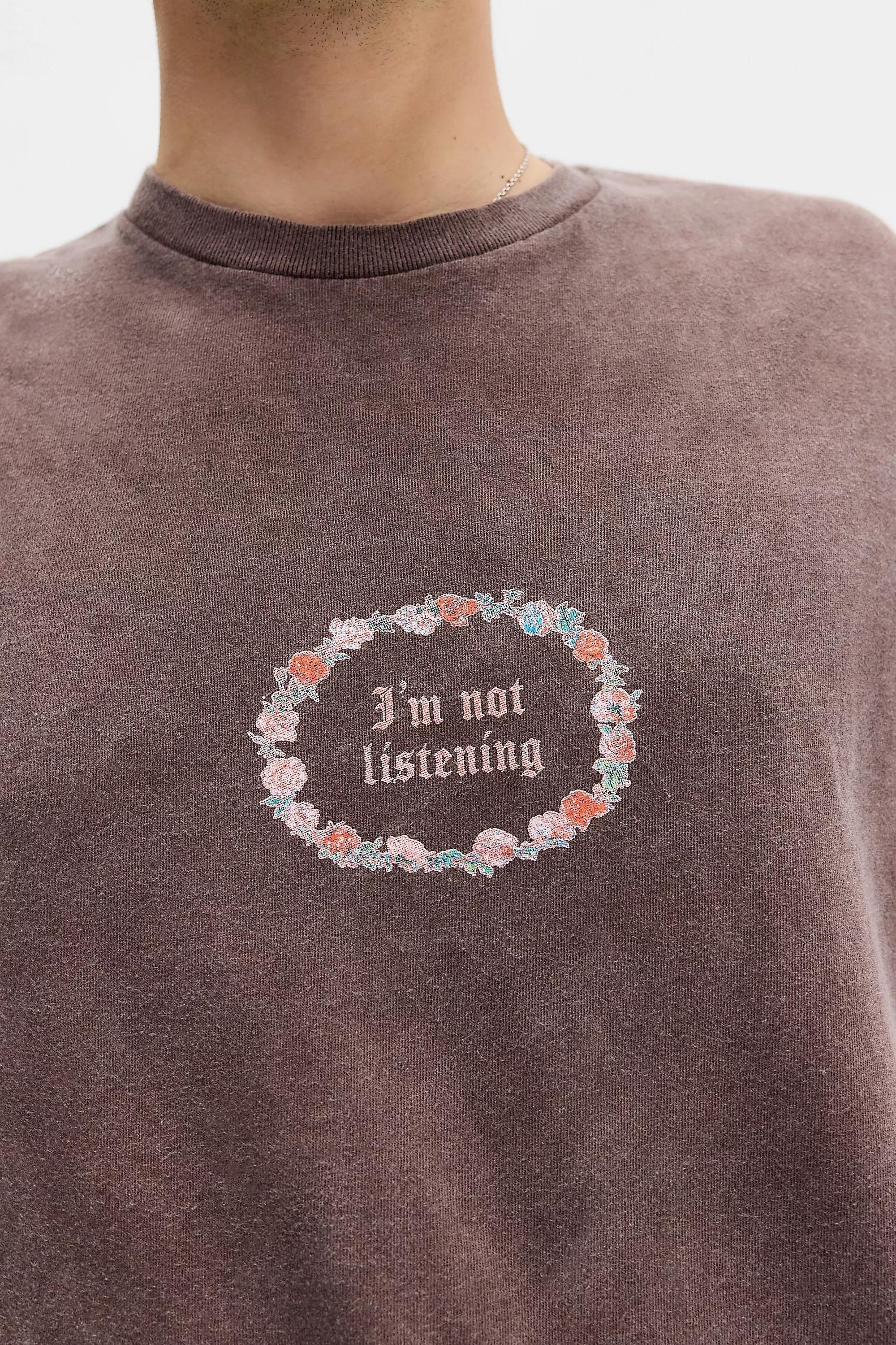 Brown Uo Printed T-Shirt, BRN, medium