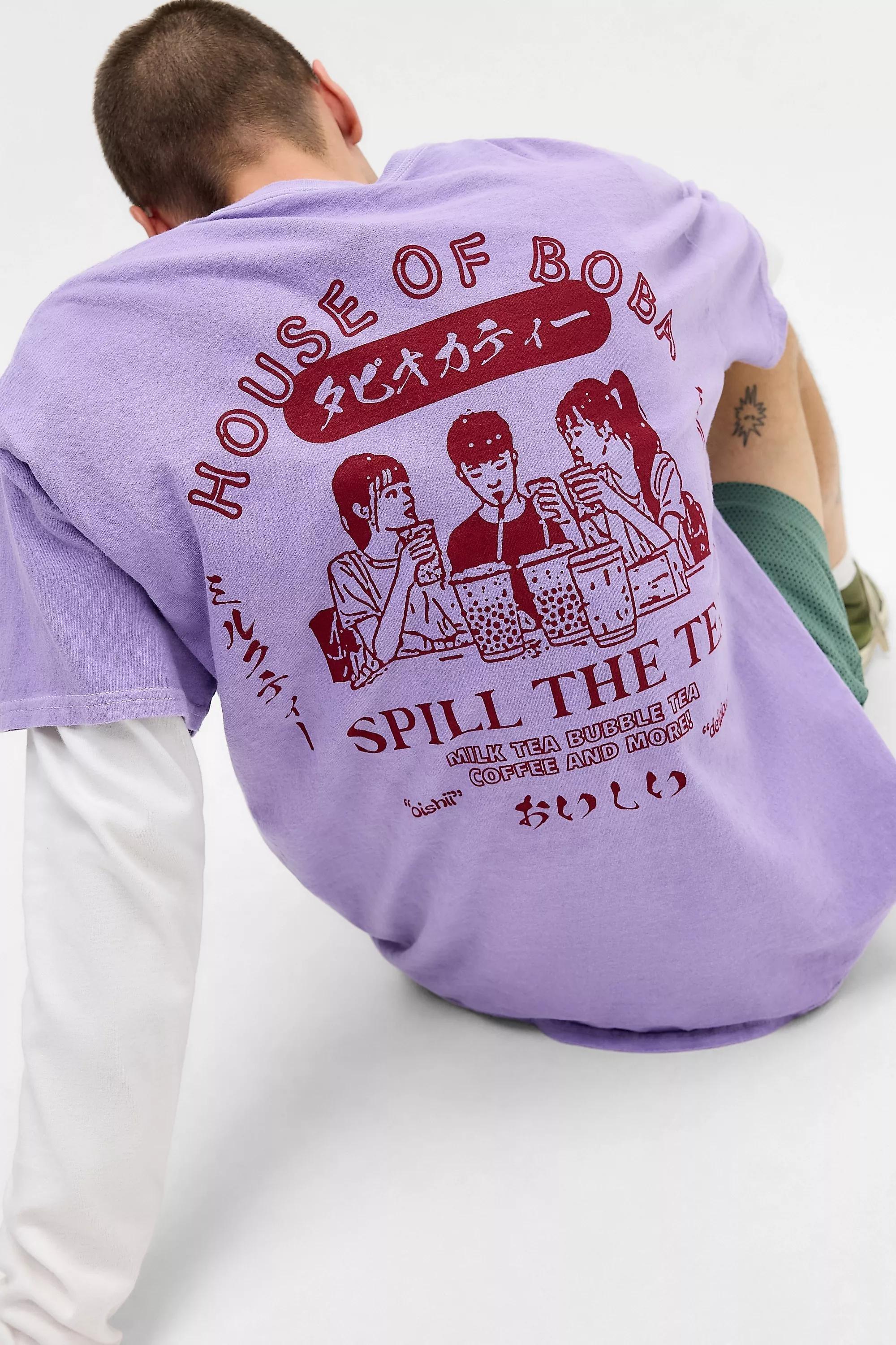 Purple Uo Printed Short Sleeve T-Shirt, , large image number 0