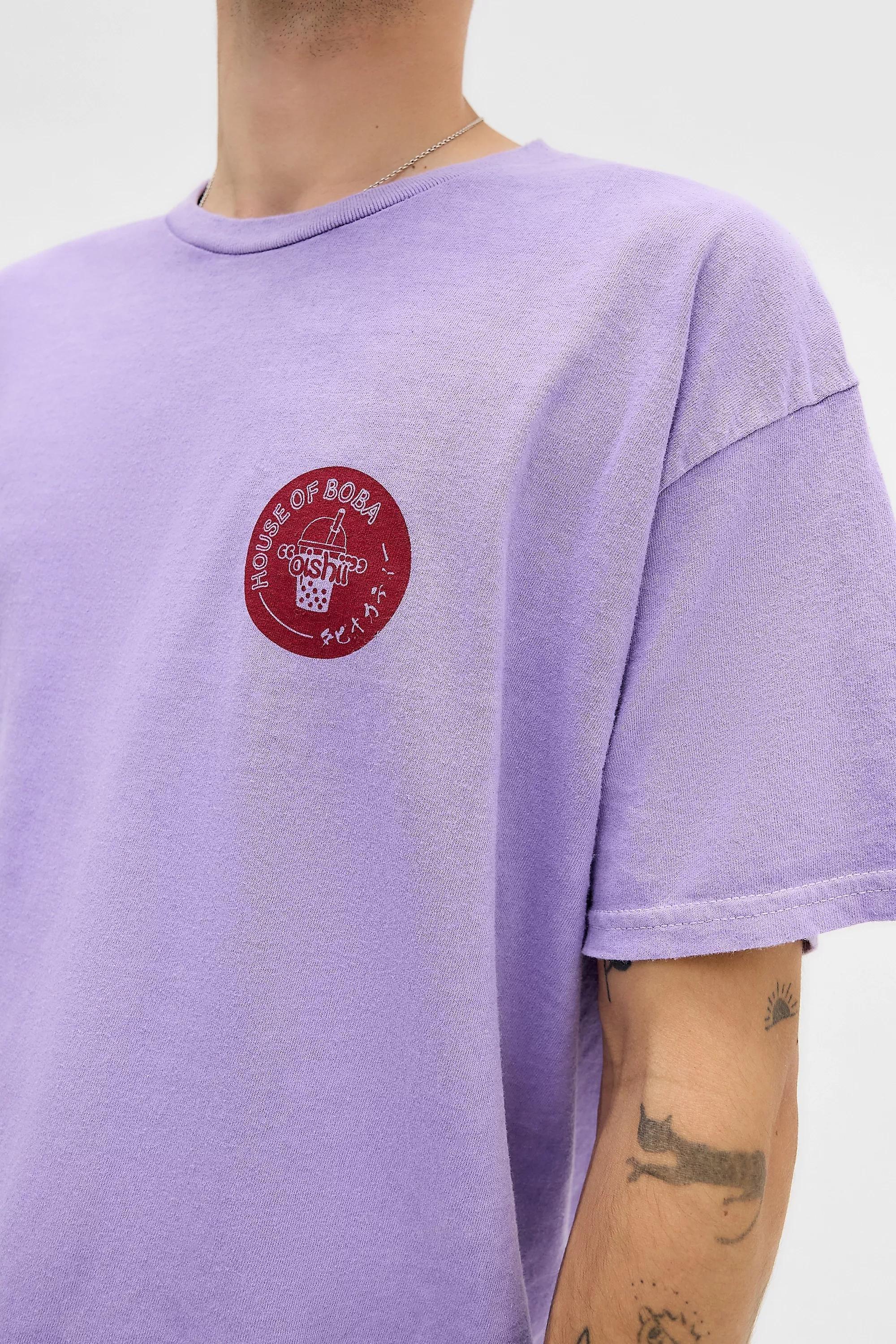 Purple Uo Printed Short Sleeve T-Shirt, , large image number 3