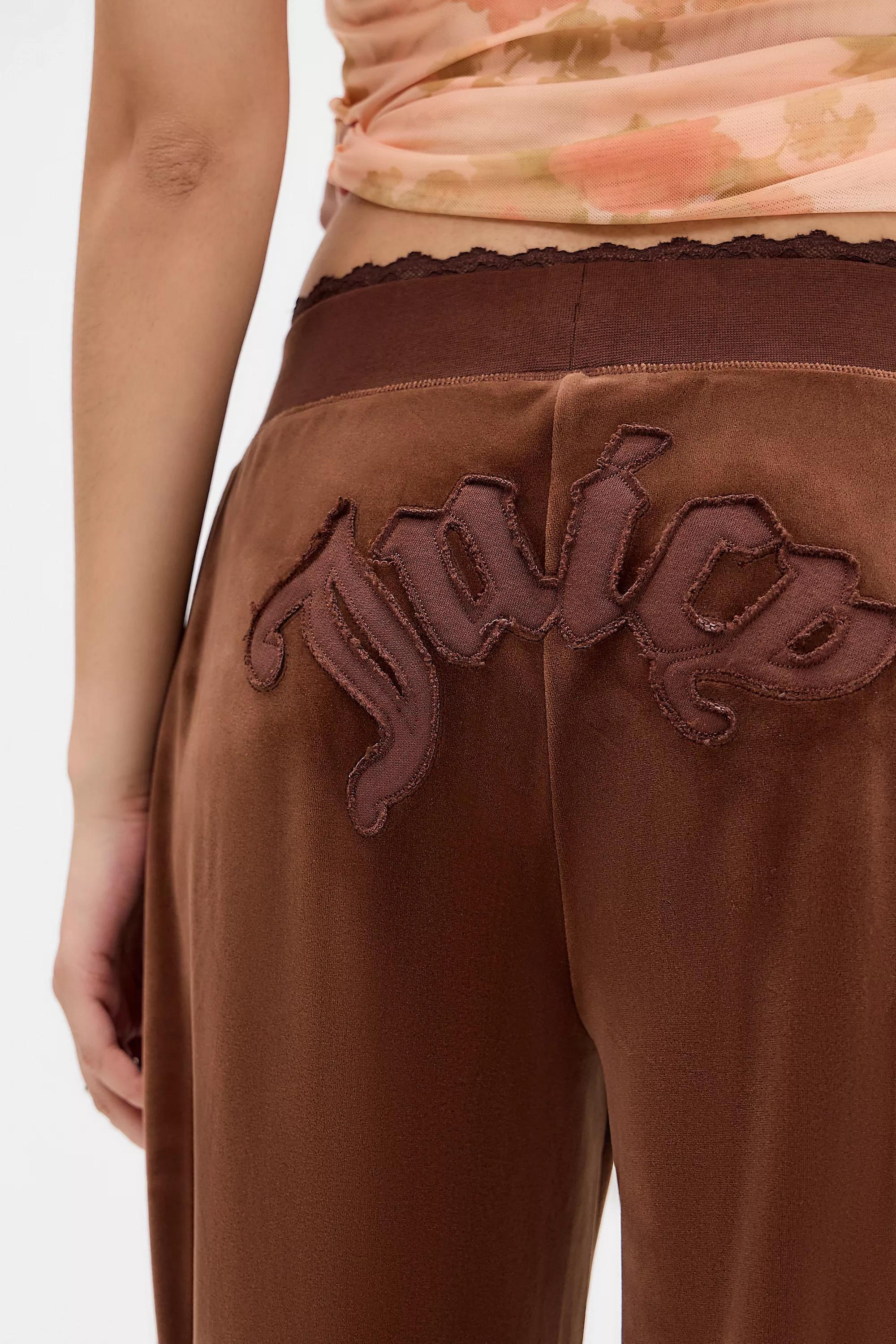 Brown Juicy Couture Brown Ida Panel Wide Leg Joggers, BRN, medium