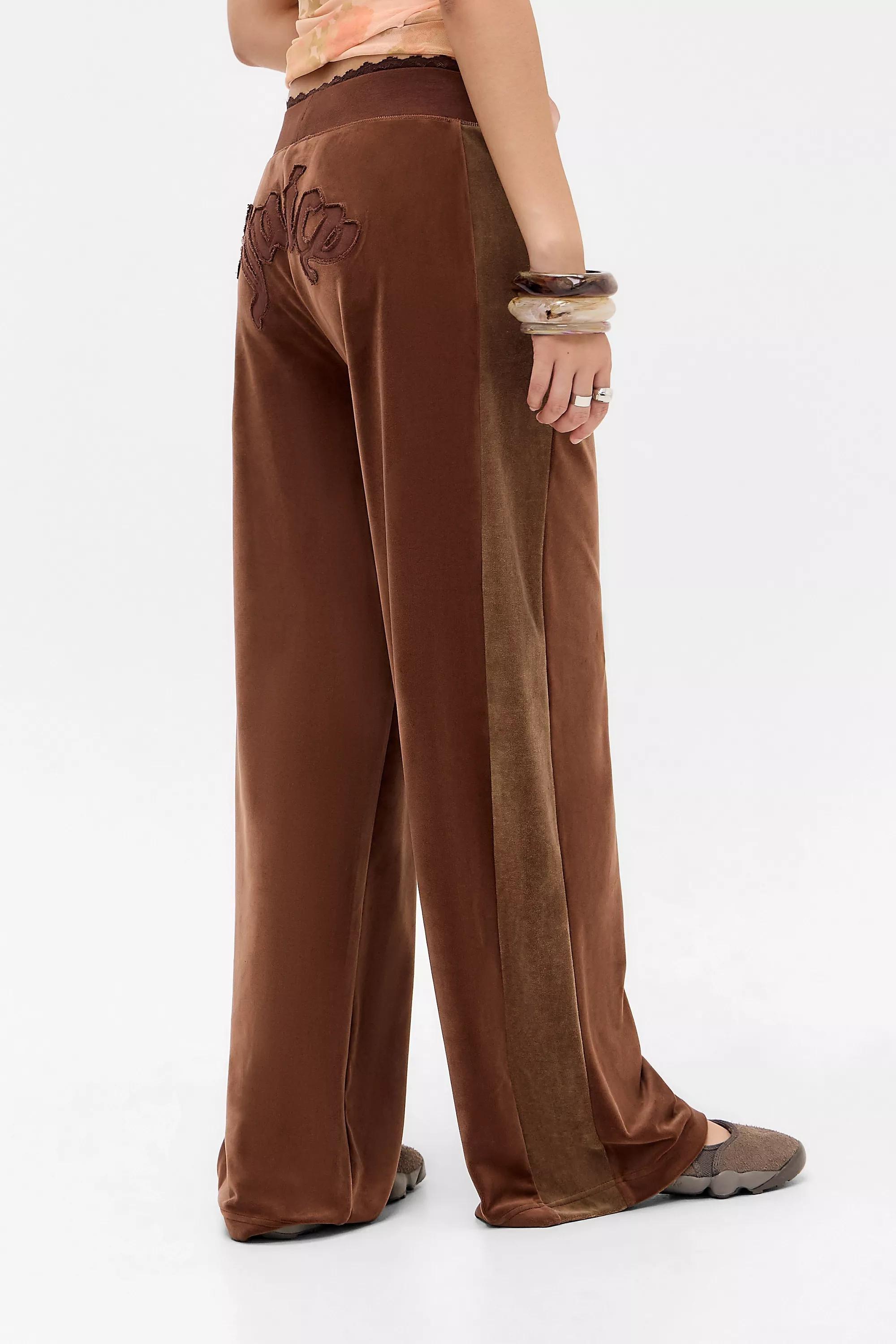 Brown Juicy Couture Brown Ida Panel Wide Leg Joggers, BRN, medium