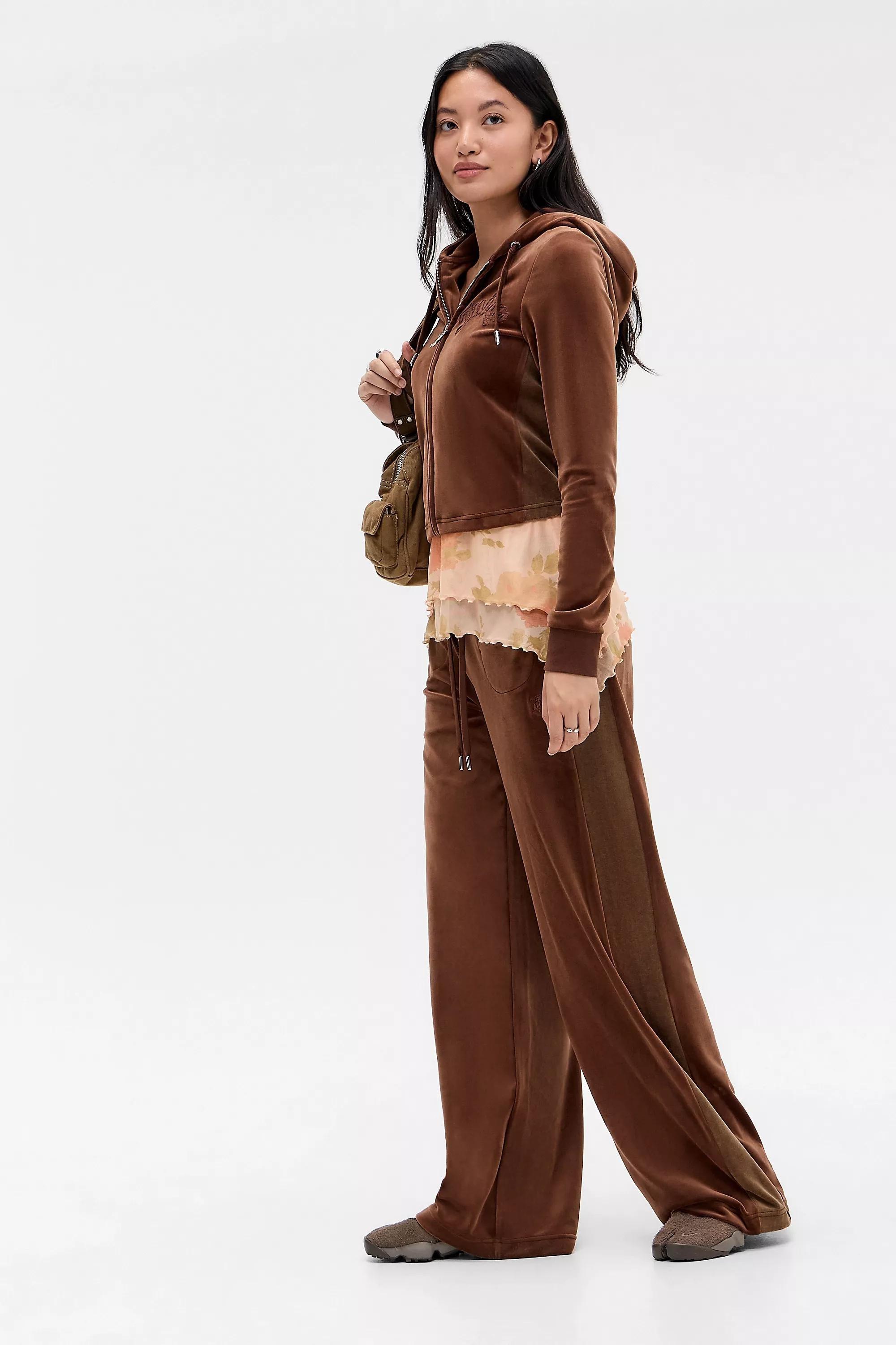 Brown Juicy Couture Brown Ida Panel Wide Leg Joggers, BRN, large image number 5