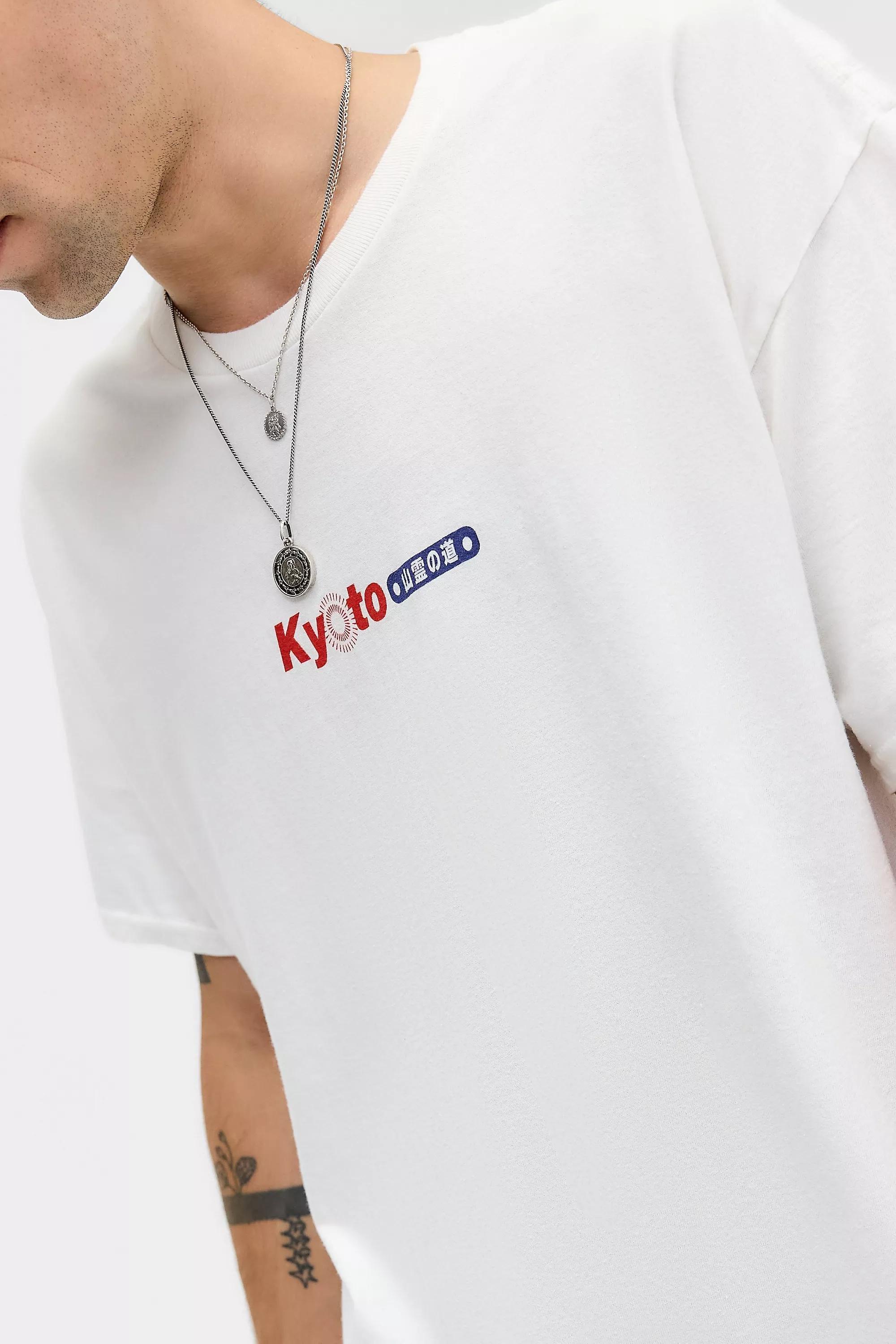 White Uo Printed Short Sleeve T-Shirt, , large image number 1