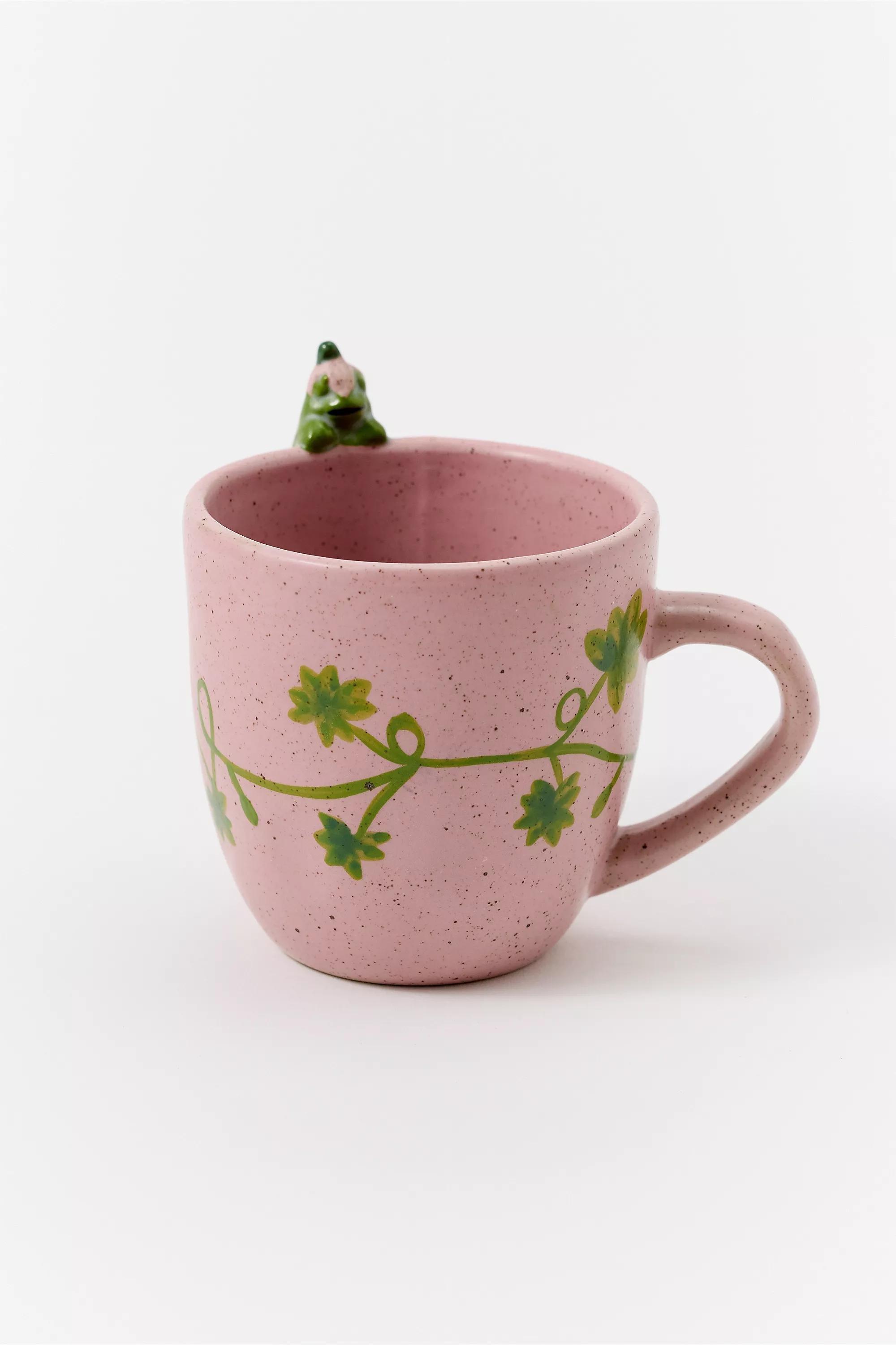 Pink Peeking Frog Mug, PINK, large image number 0