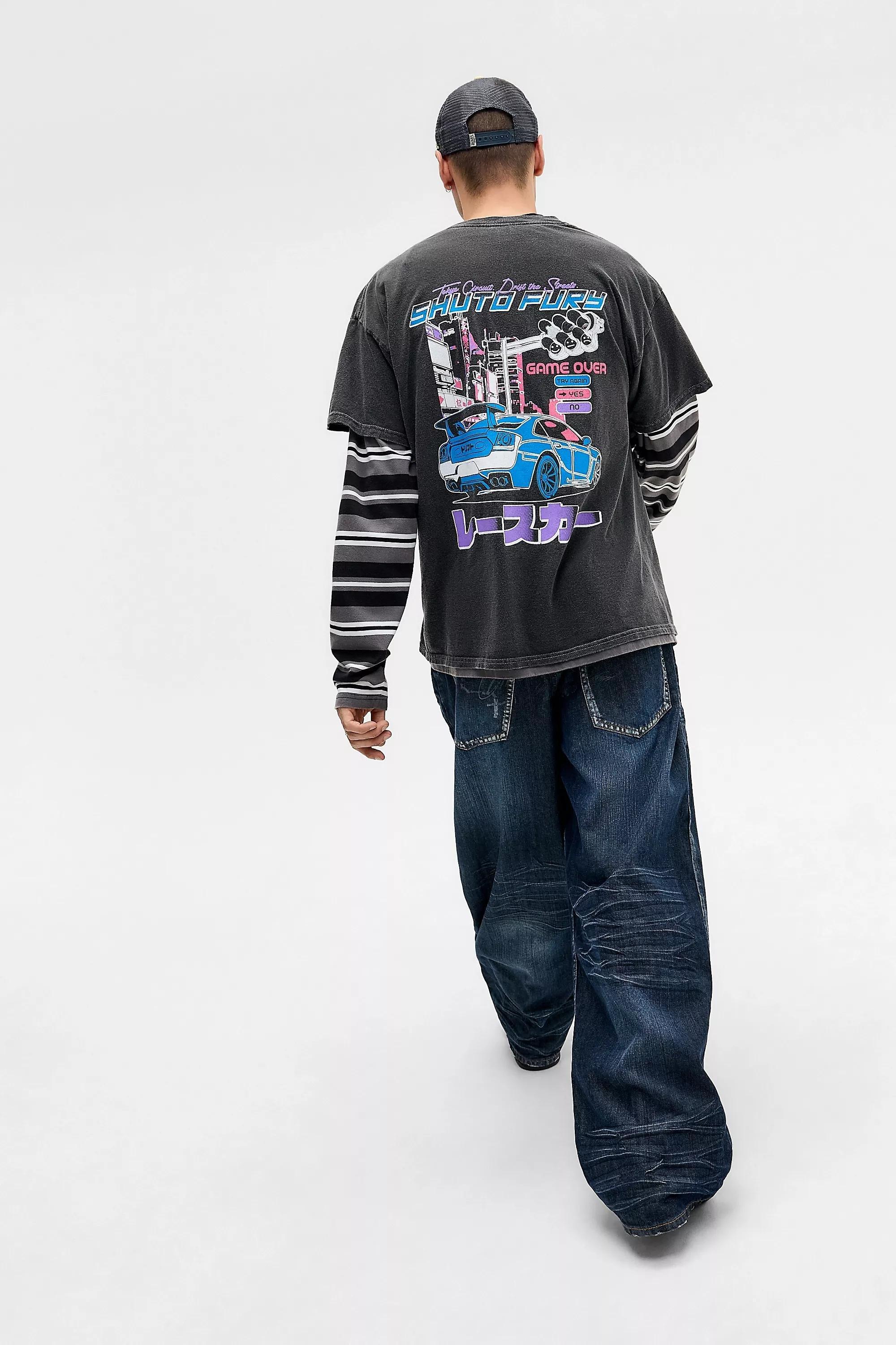 Black Uo Printed T-Shirt, BLK, large image number 0