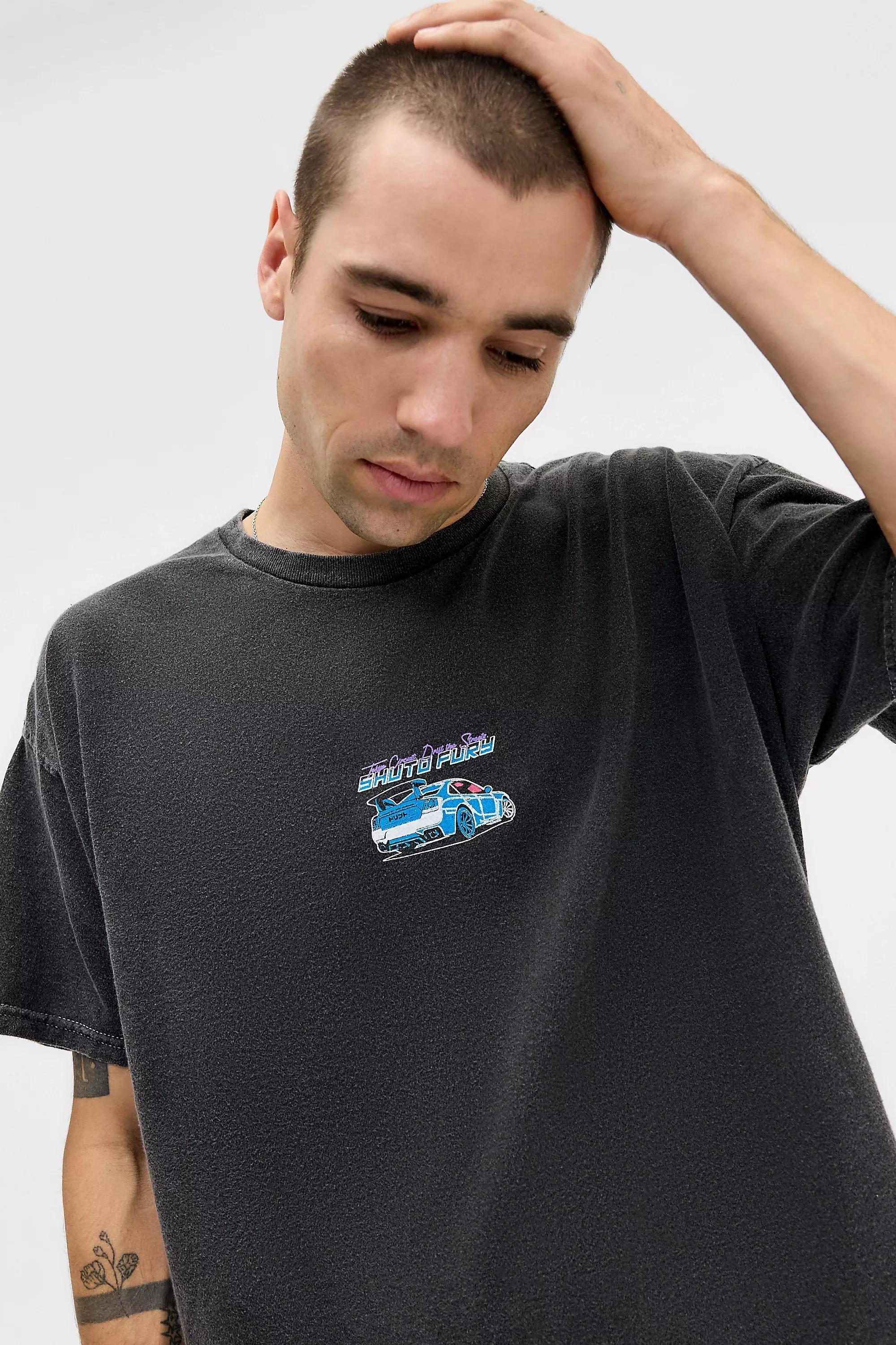 Black Uo Printed T-Shirt, BLK, large image number 1