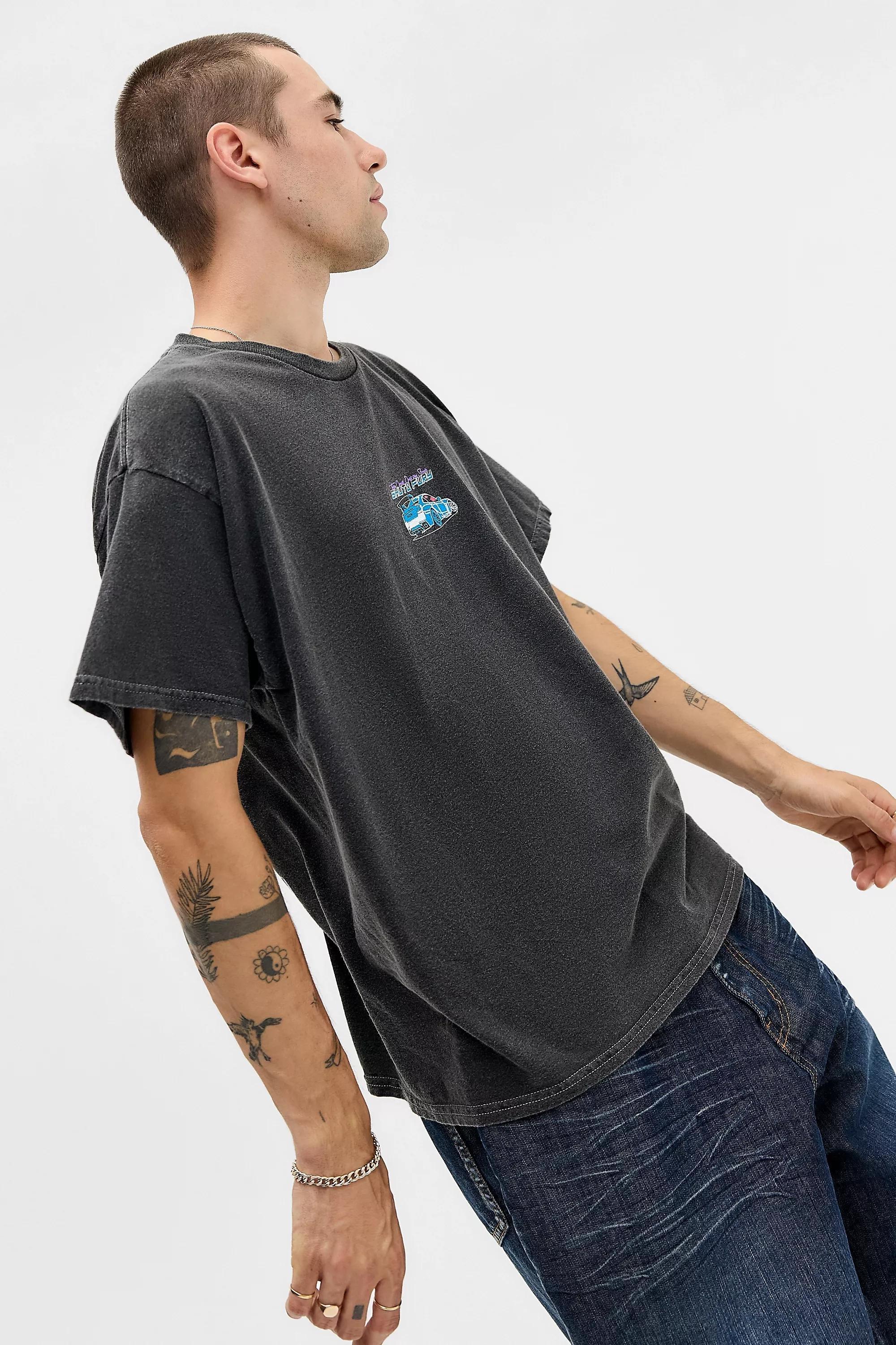 Black Uo Printed T-Shirt, BLK, large image number 3