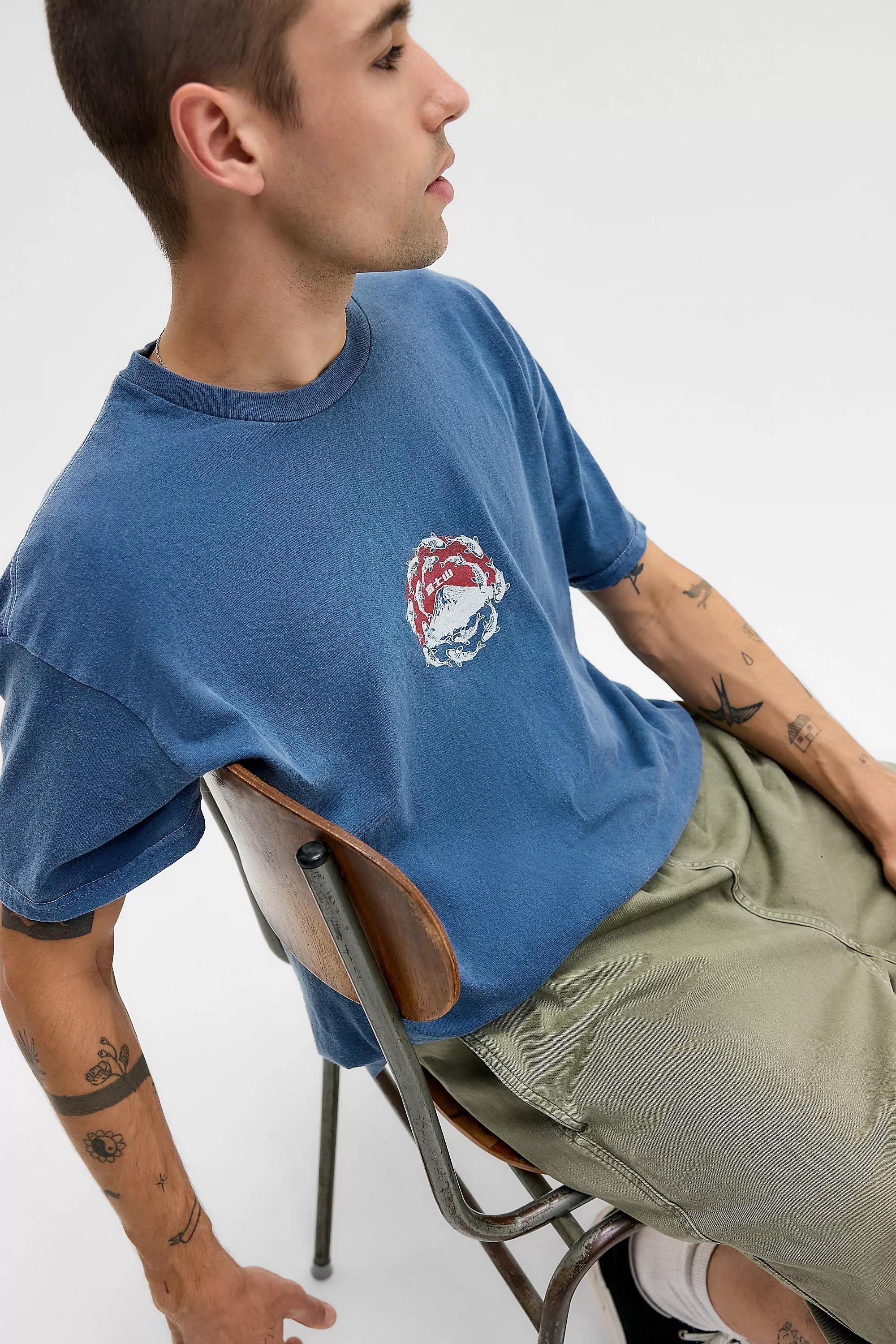 Navy Uo Printed T-Shirt, NAVY, large image number 1