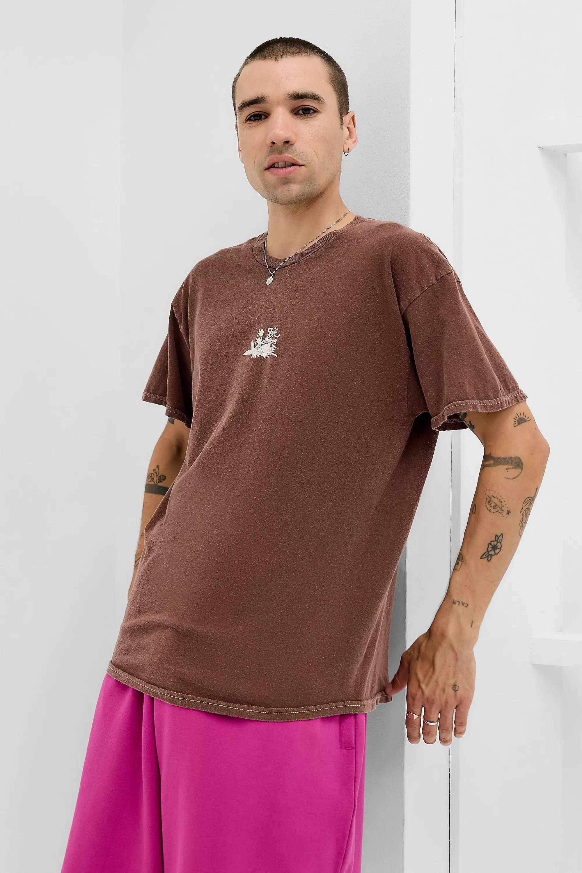 Brown Uo Printed T-Shirt, BRN, large image number 1