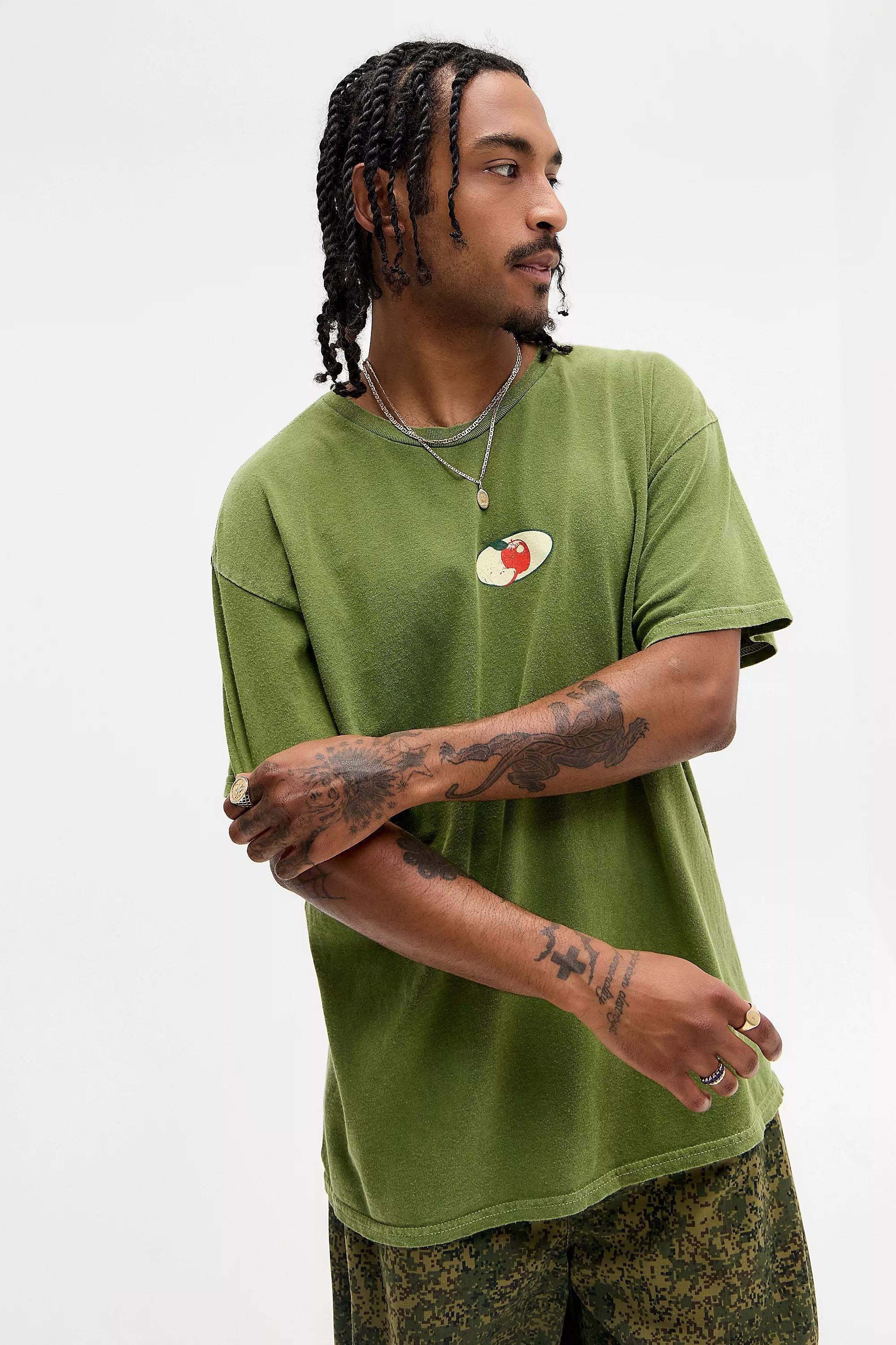 Green Uo Printed Motif T-Shirt, GRN, medium